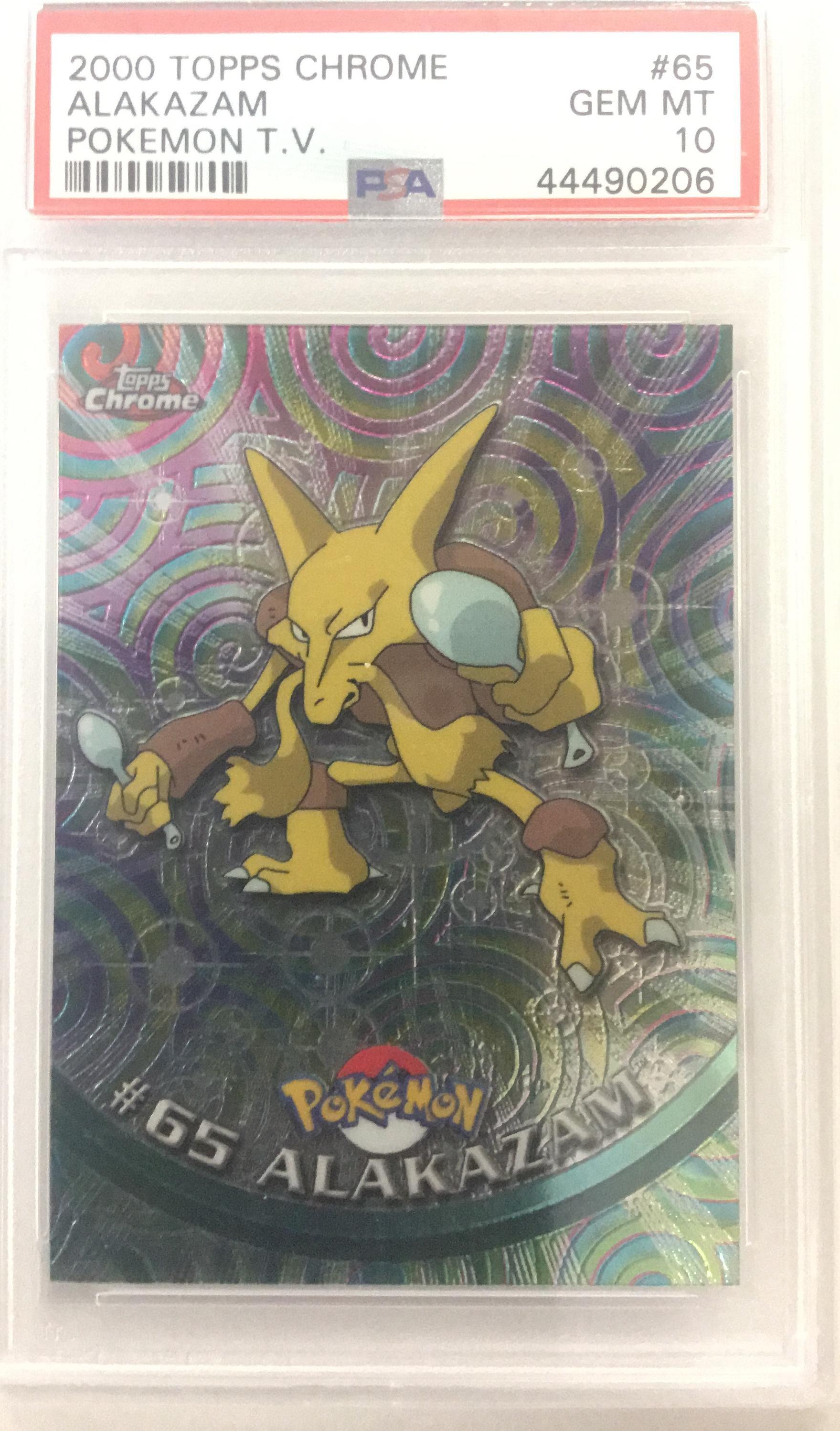 2000 Topps Chrome Pokemon T.v. 65 Alakazam PSA 10 Graded Card