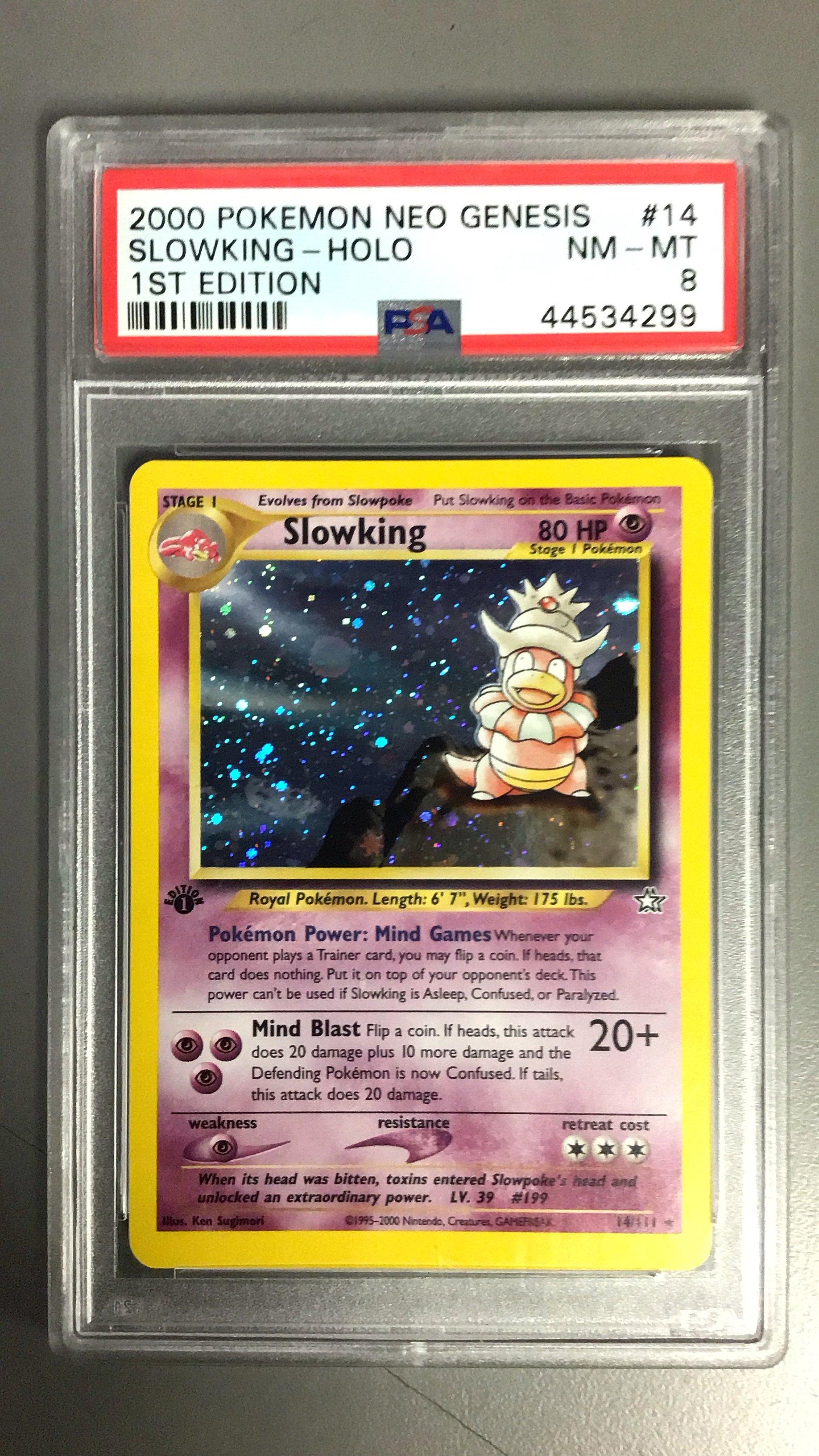 2000 Pokemon Neo Genesis 1st Edition 14 Slowking-holo PSA 8