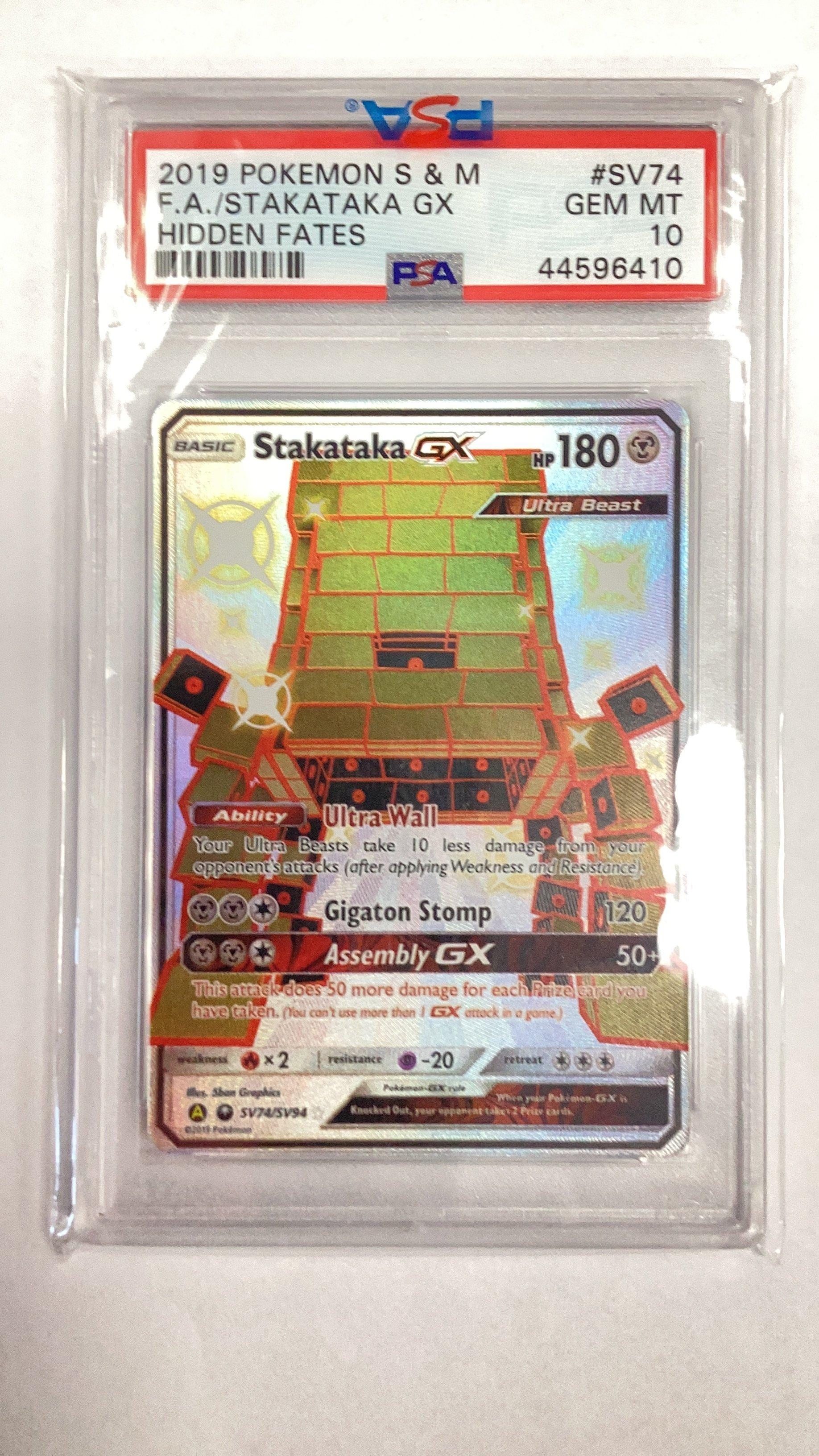 2019 Pokemon Sun & Moon Hidden Fates Sv74 Full Art/stakataka Gx PSA 10  Graded Card | GameStop