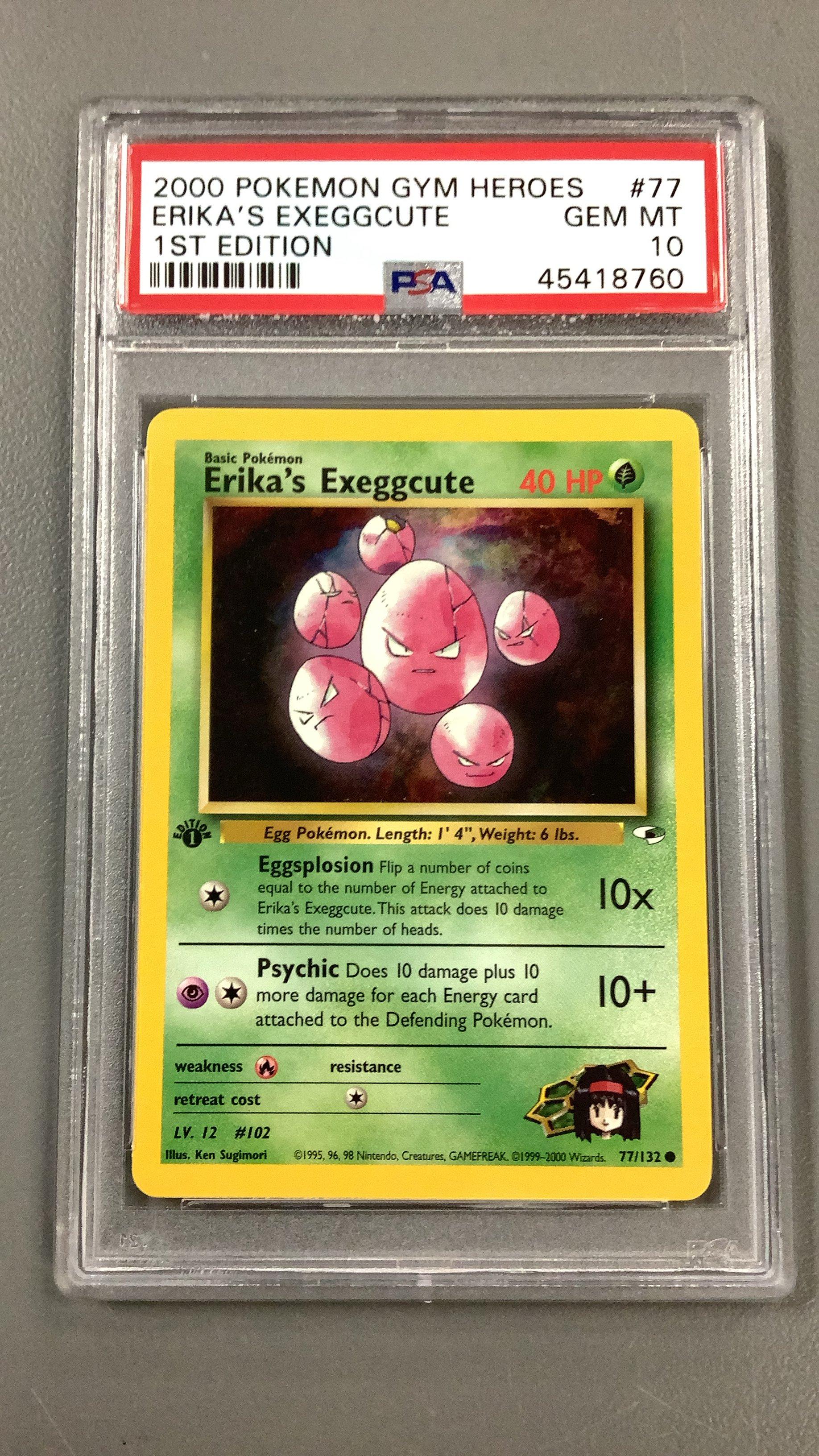 2000 Pokemon Gym Heroes 77 Erika's Exeggcute 1st Edition PSA 10