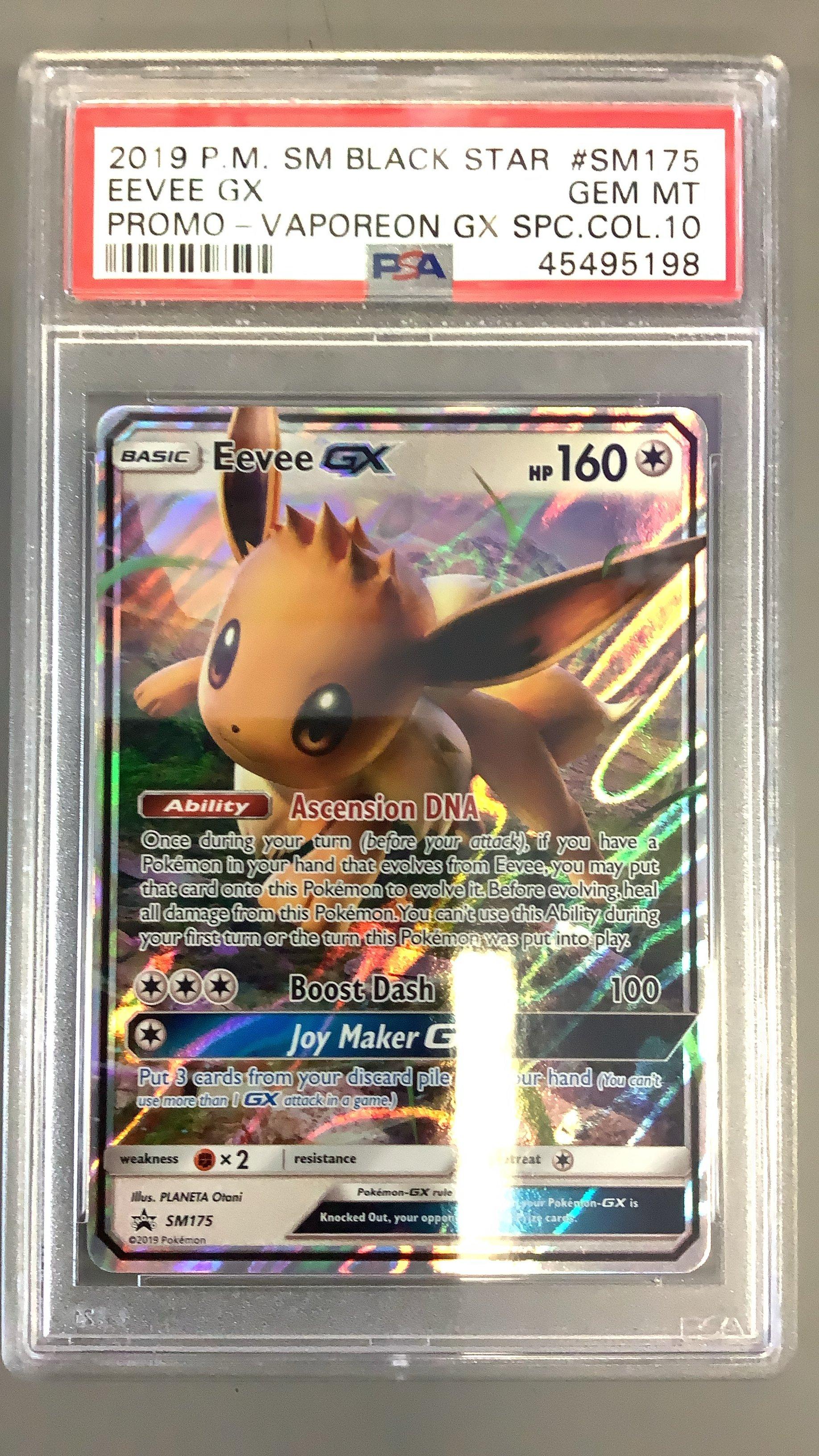 2019 Pokemon Sm Black Star Promo Sm175 Eevee Gx Vaporeon Gx