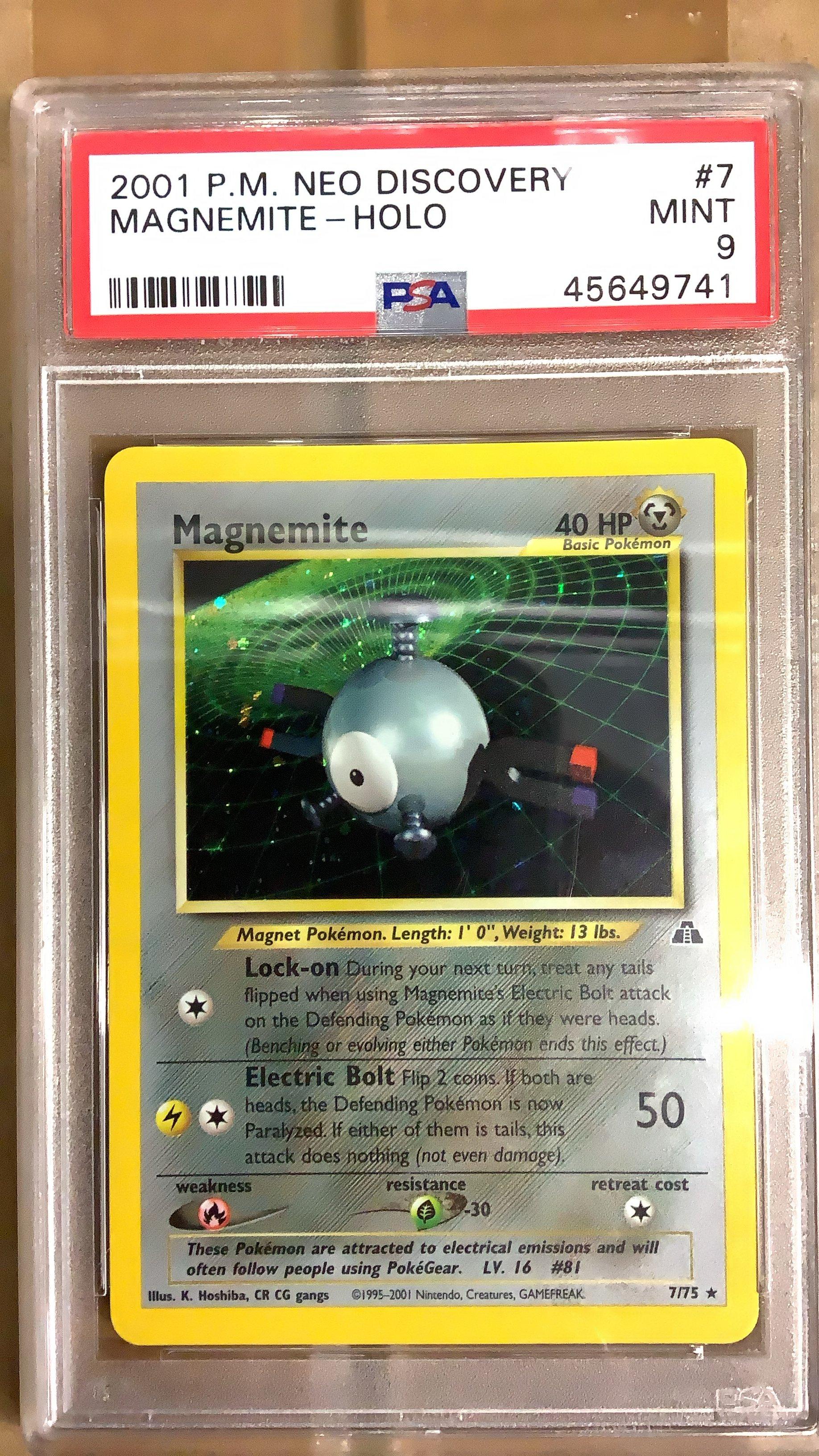 2001 Pokemon Neo Discovery 7 Magnemite-holo PSA 9 Graded Card