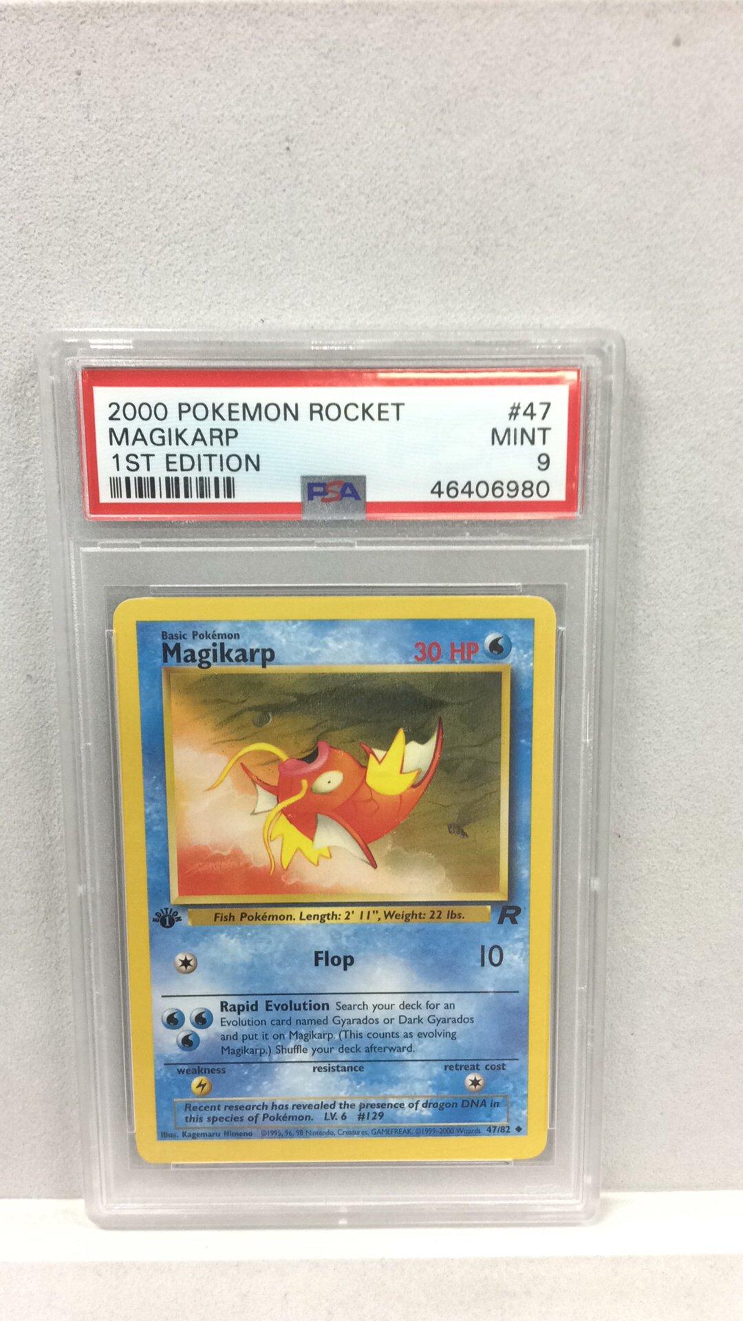 2000 Pokemon Rocket 47 Magikarp 1st Edition PSA
