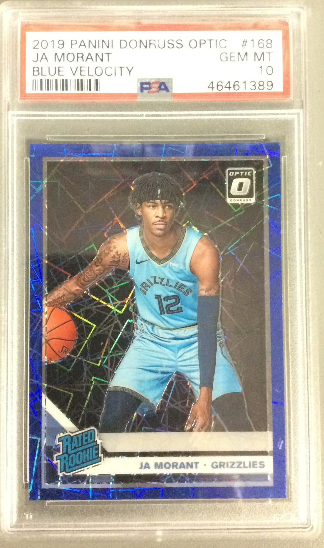 2019 Panini Donruss Optic 168 Ja Morant Blue Velocity PSA