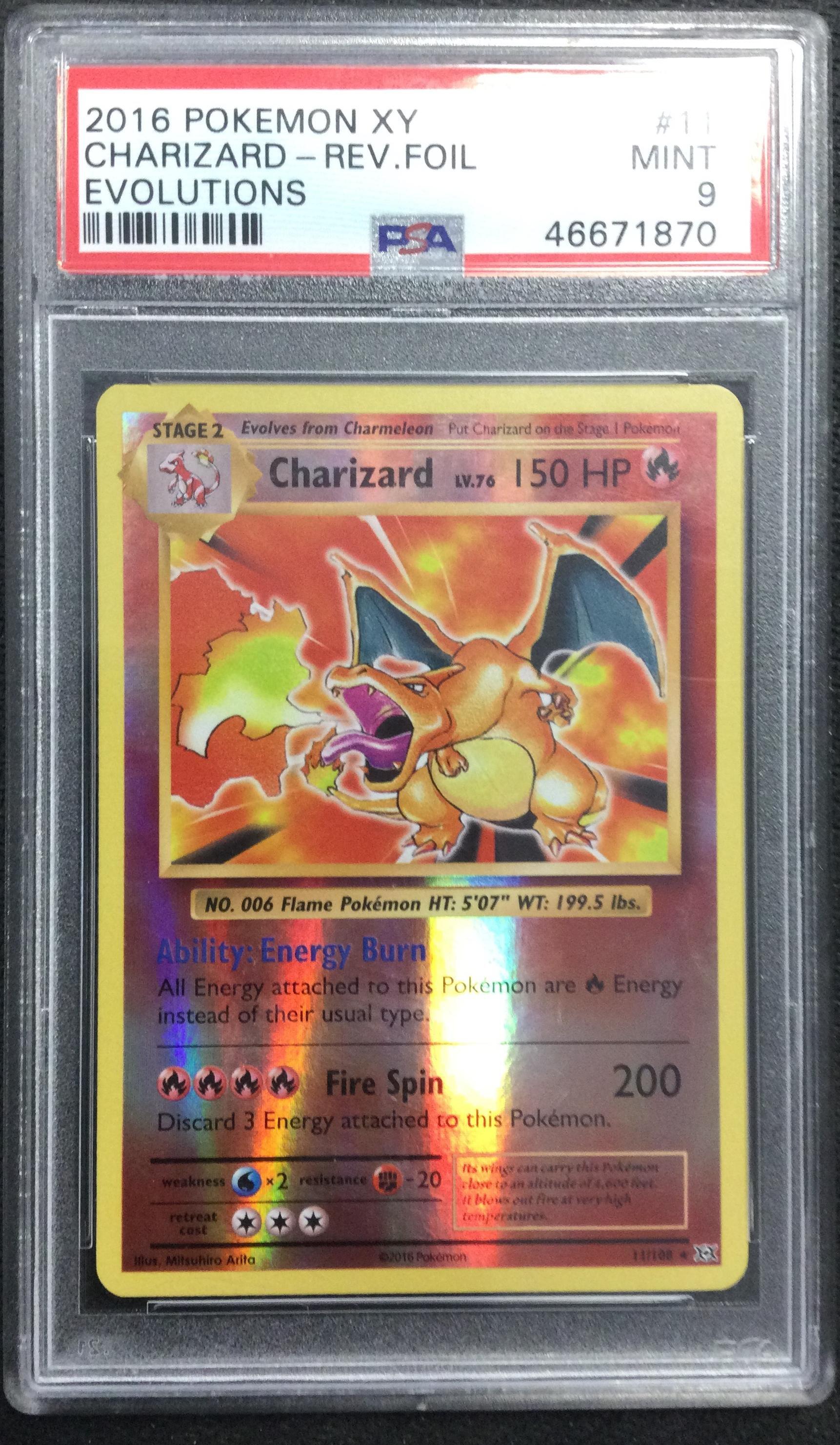 PSA9 サンダー リバースホロ 2016 ポケモンカード XY 2016 Pokemon Xy Evolutions 11 Charizard-reverse Foil PSA 9 Graded