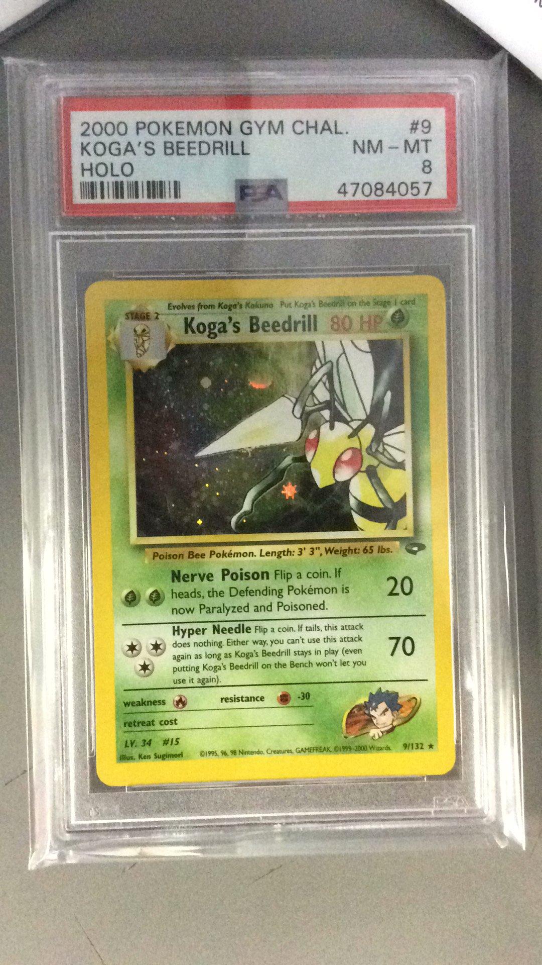 2000 Pokemon Gym Challenge 9 Koga's Beedrill Holo PSA