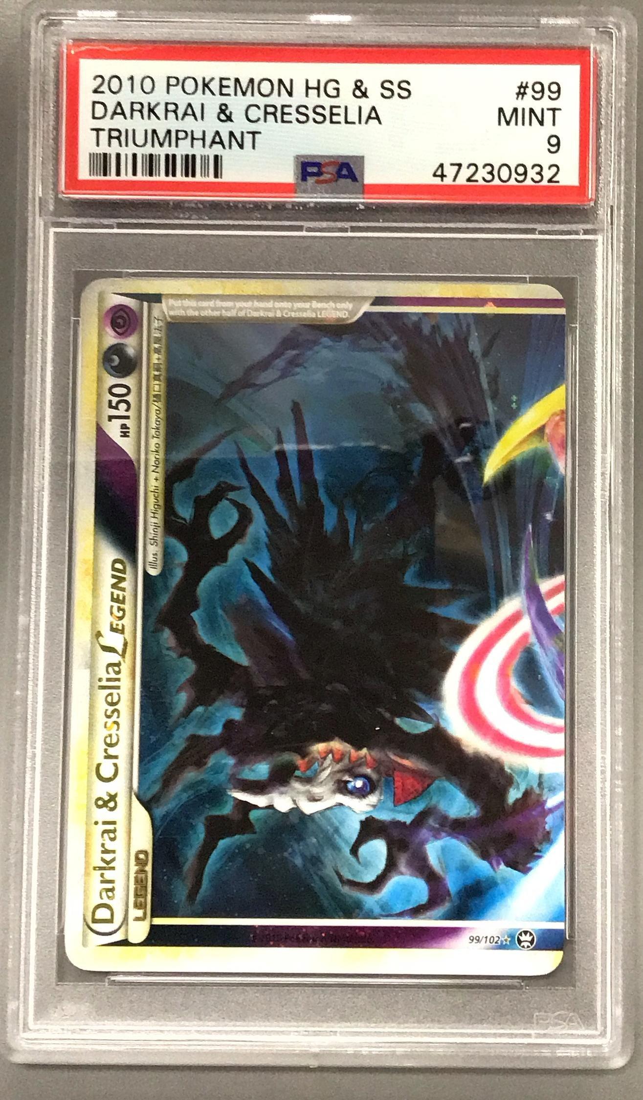 2010 Pokemon Heartgold & Soulsilver Triumphant 99 Darkrai & Cresselia Legend-holo PSA