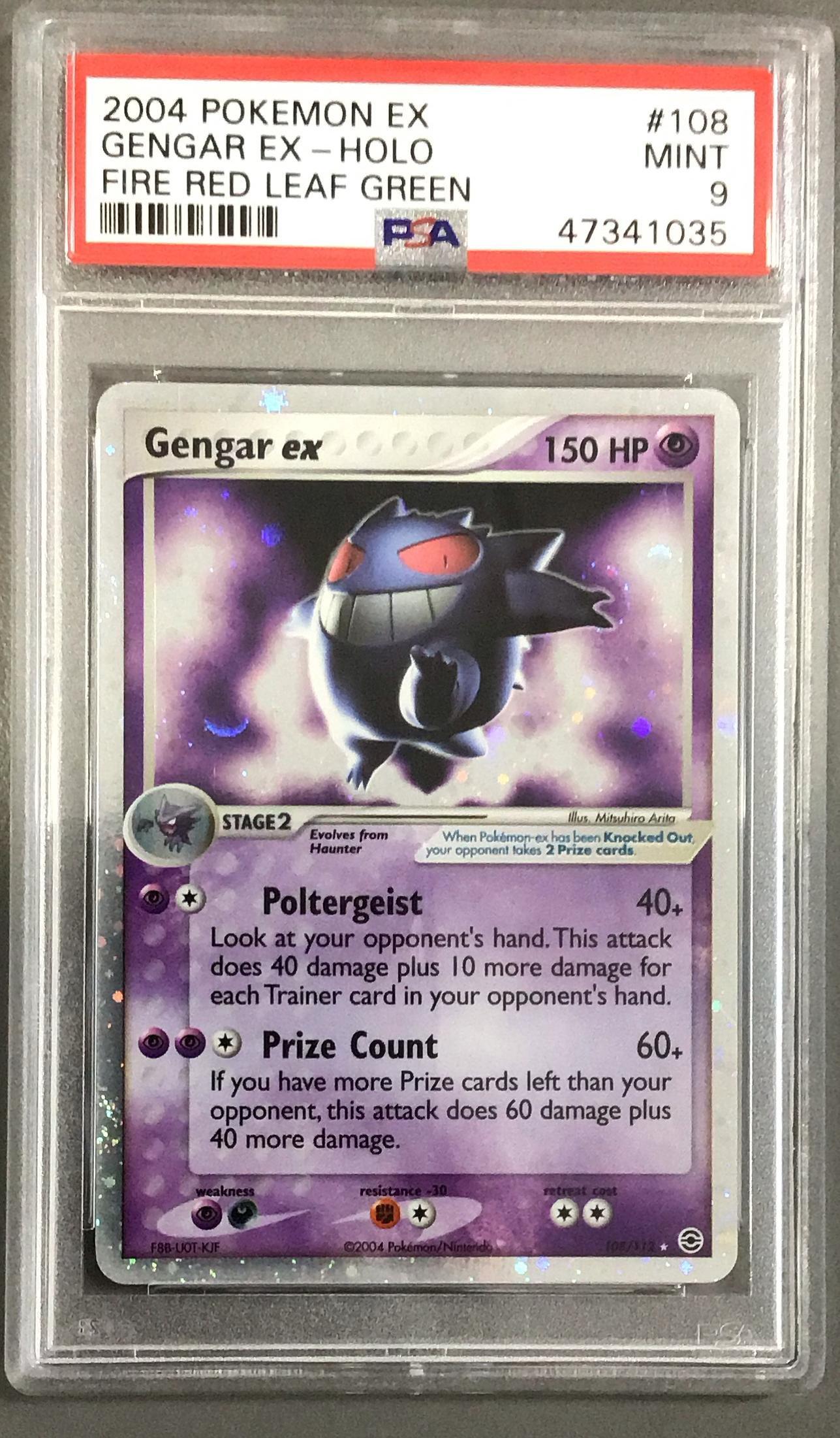 2004 Pokemon Ex Fire Red & Leaf Green 108 Gengar Ex-holo PSA 9