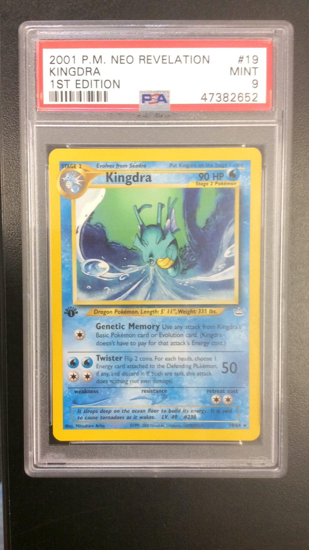 2001 Pokemon Neo Revelation 1st Edition 19 Kingdra PSA 9 Graded