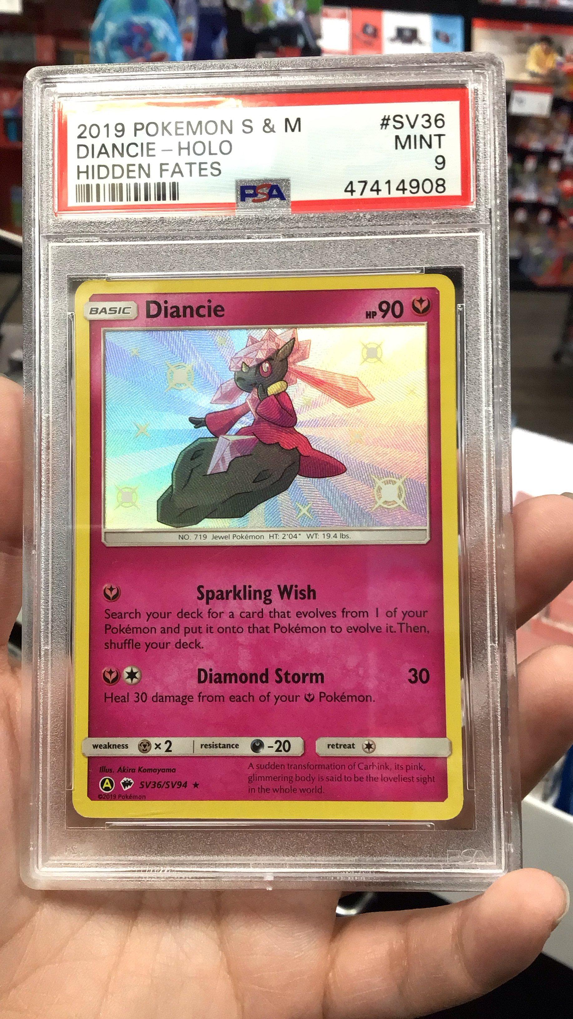 2019 Pokemon Sun & Moon Hidden Fates Sv36 Diancie-holo PSA