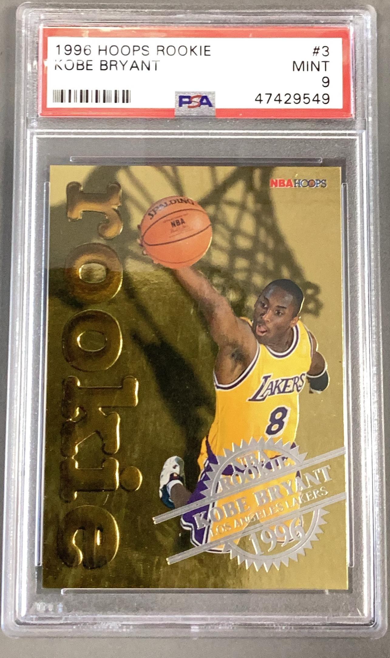 1996 Hoops Rookie 3 Kobe Bryant PSA 9 Graded Card | GameStop