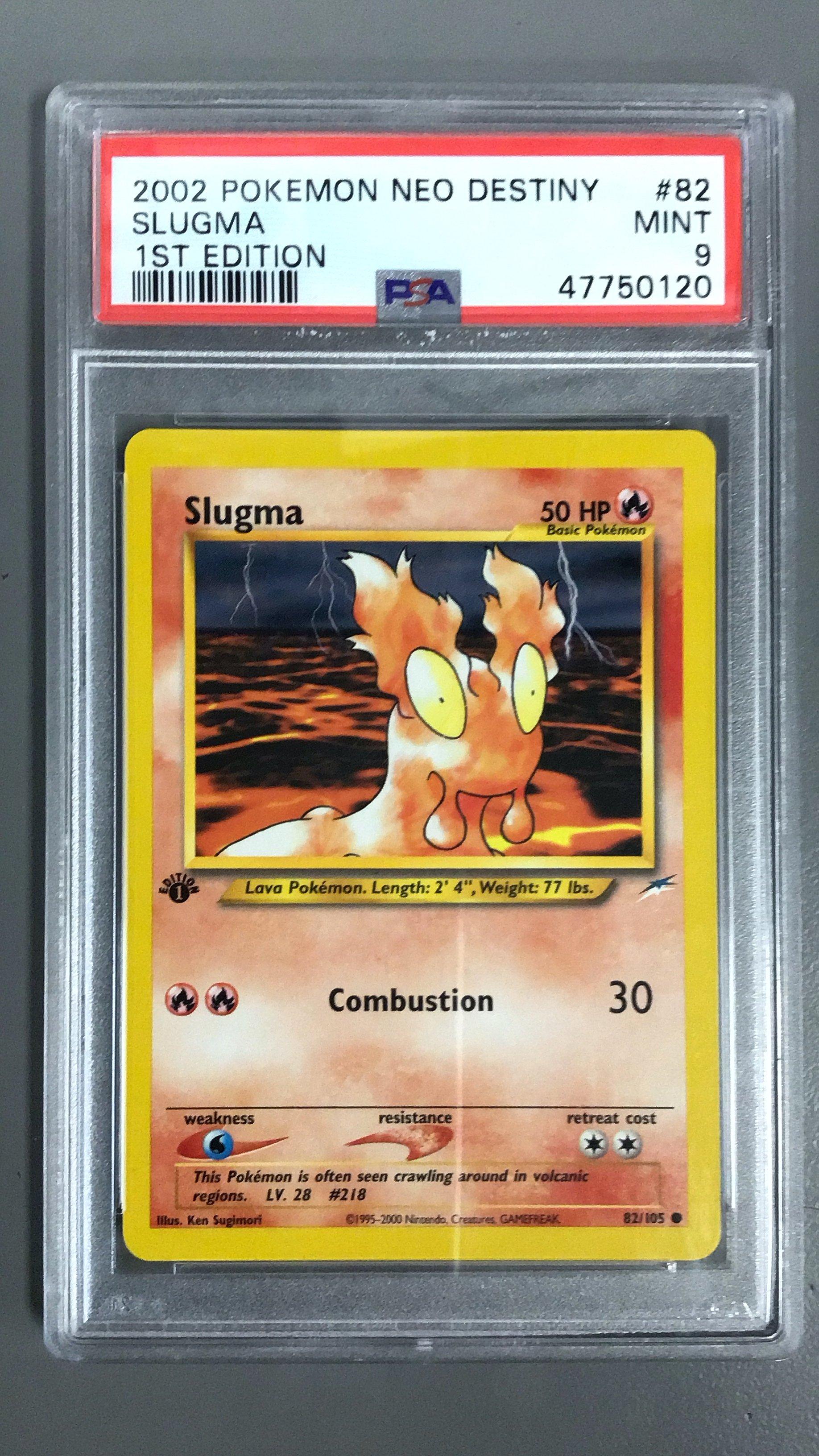 2002 Pokemon Neo Destiny 82 Slugma 1st Edition PSA 9