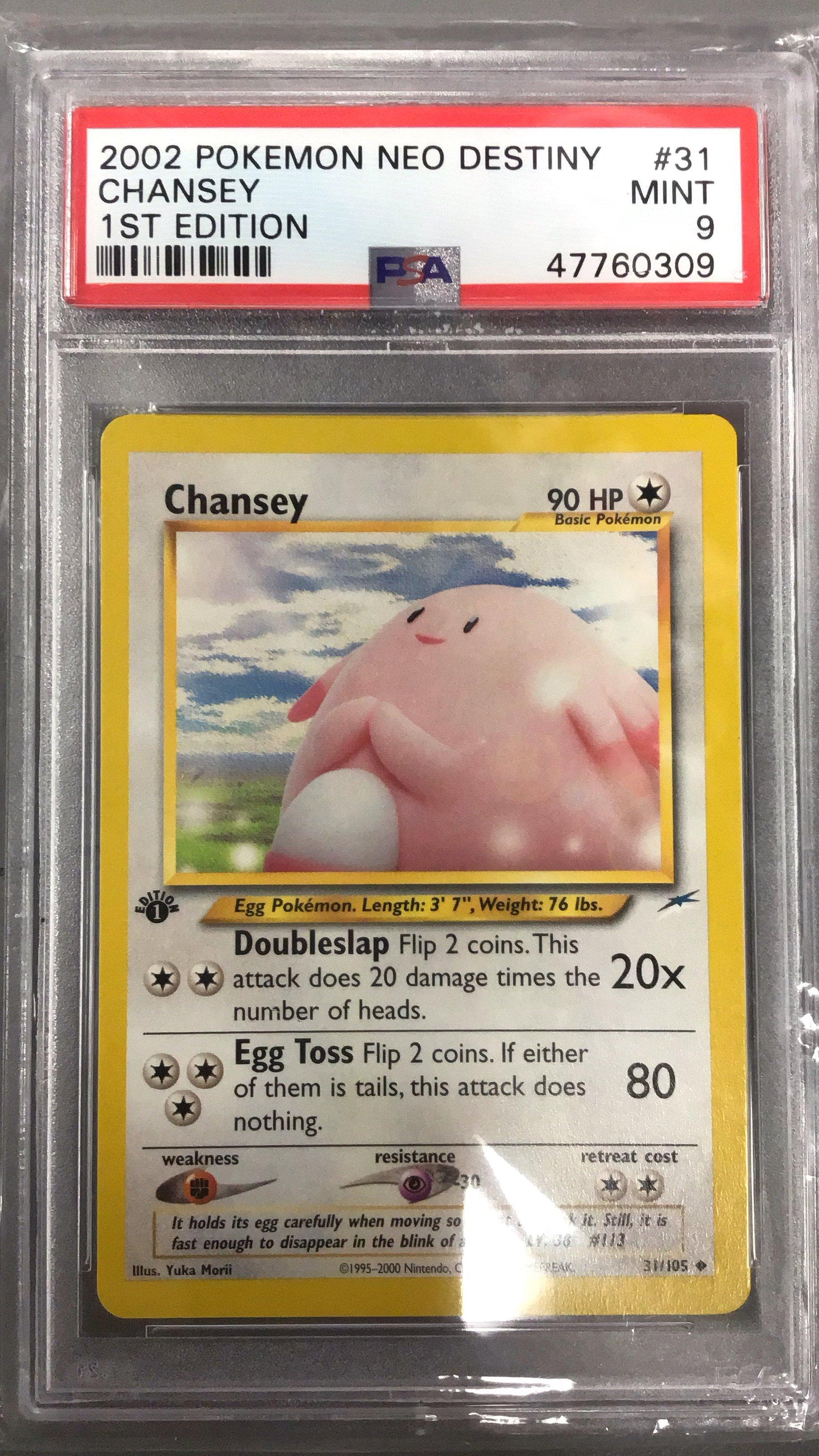 2002 Pokemon Neo Destiny 31 Chansey 1st Edition PSA 9 Graded Card