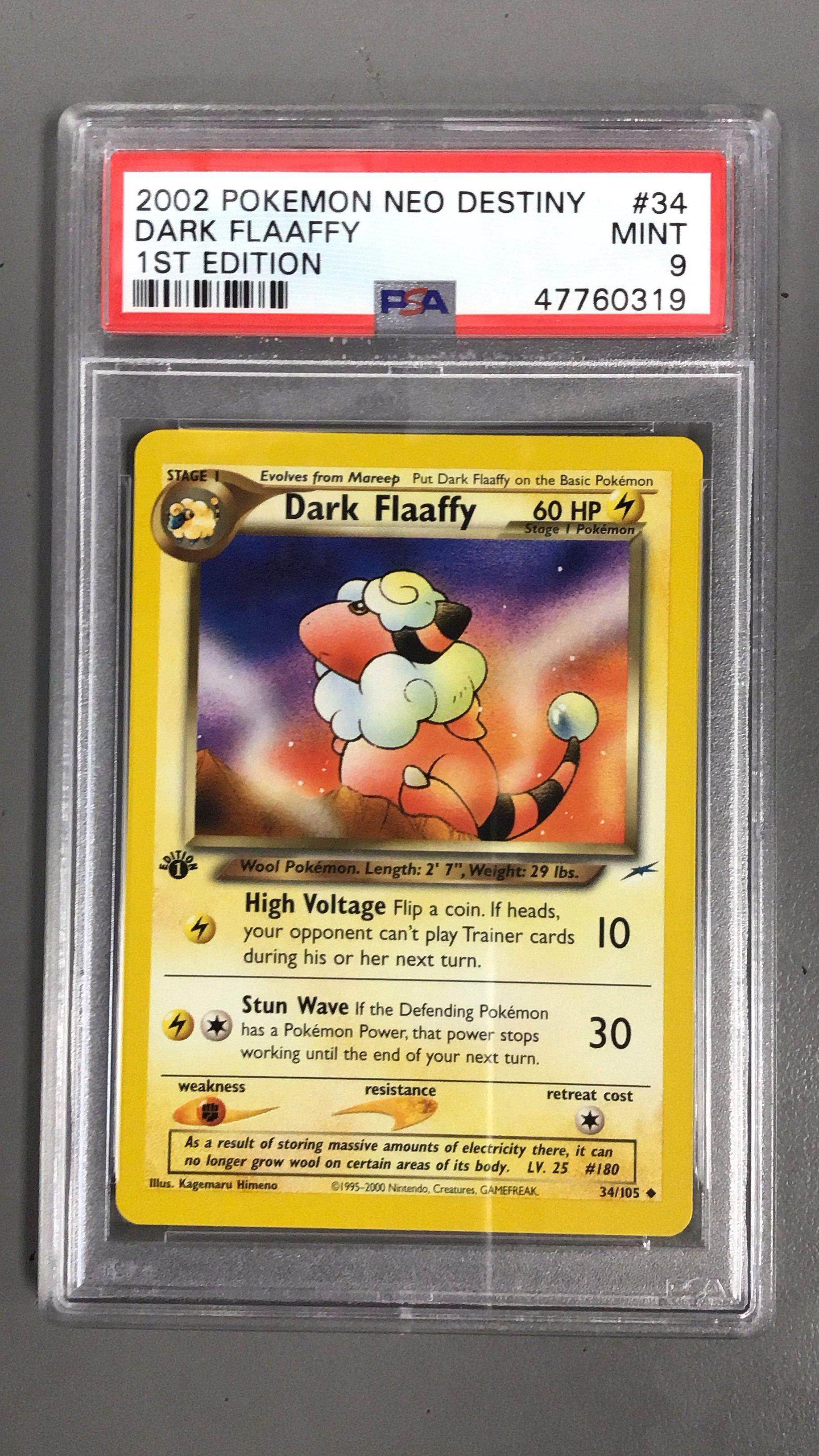 2002 Pokemon Neo Destiny 34 Dark Flaaffy 1st Edition PSA 9