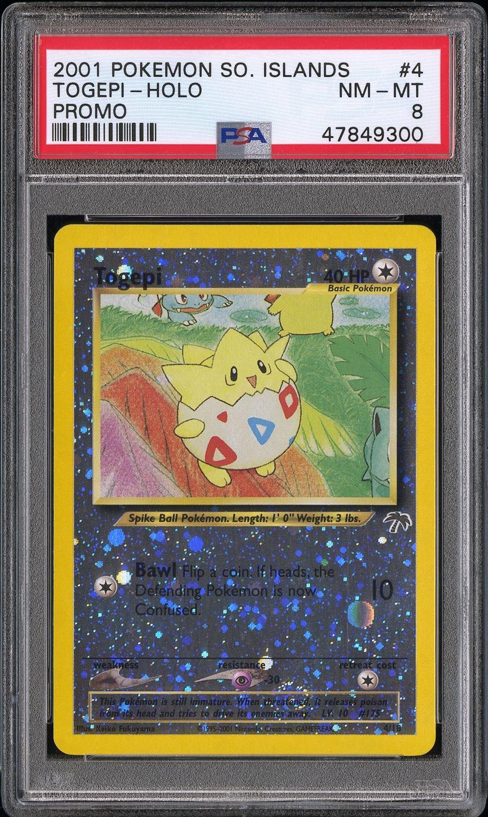 2001 Pokemon Southern Islands Promo 4 Togepi-holo PSA 8