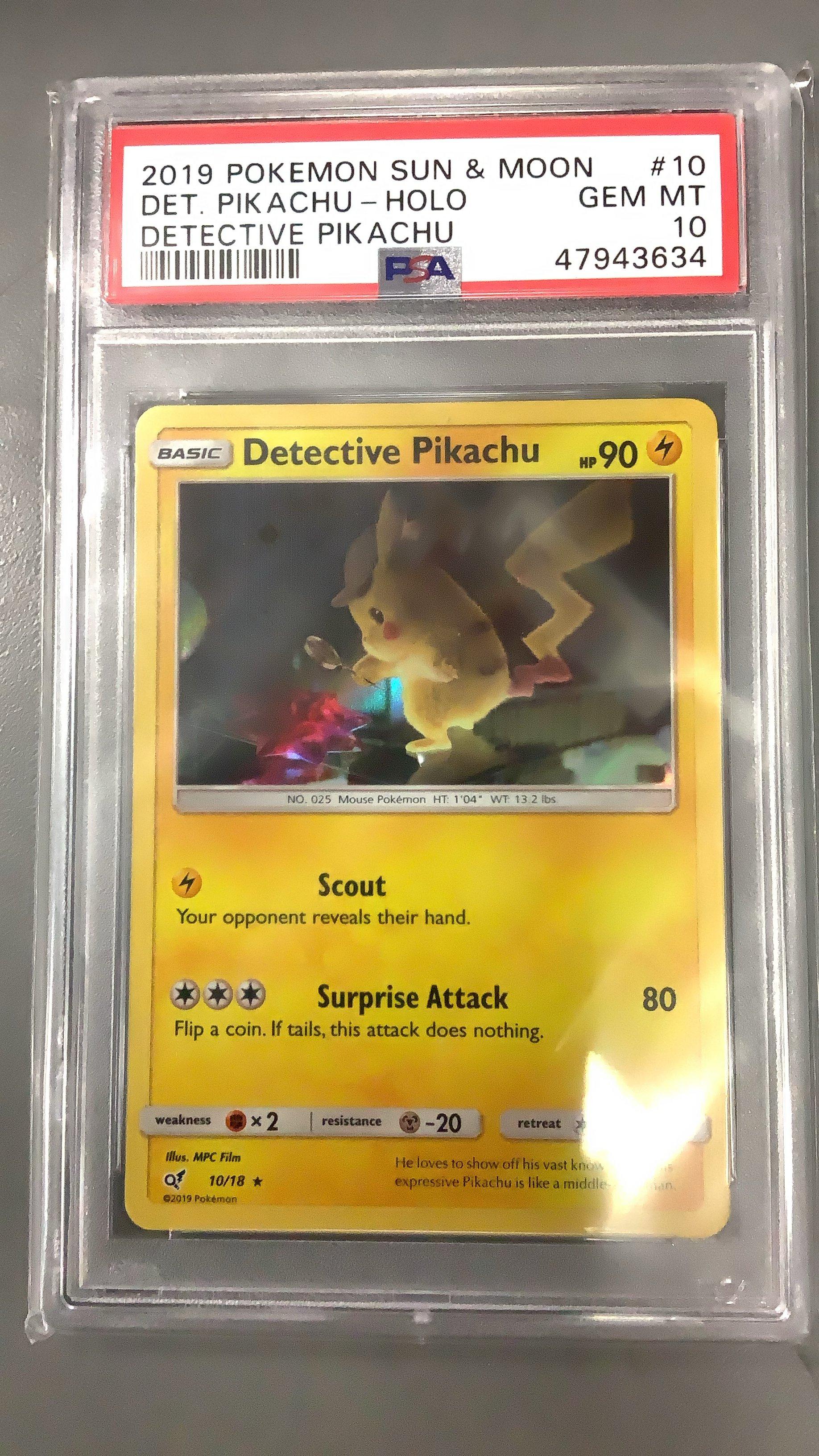 2019 Pokemon Sun & Moon Detective Pikachu 10 Det. Pikachu PSA 10