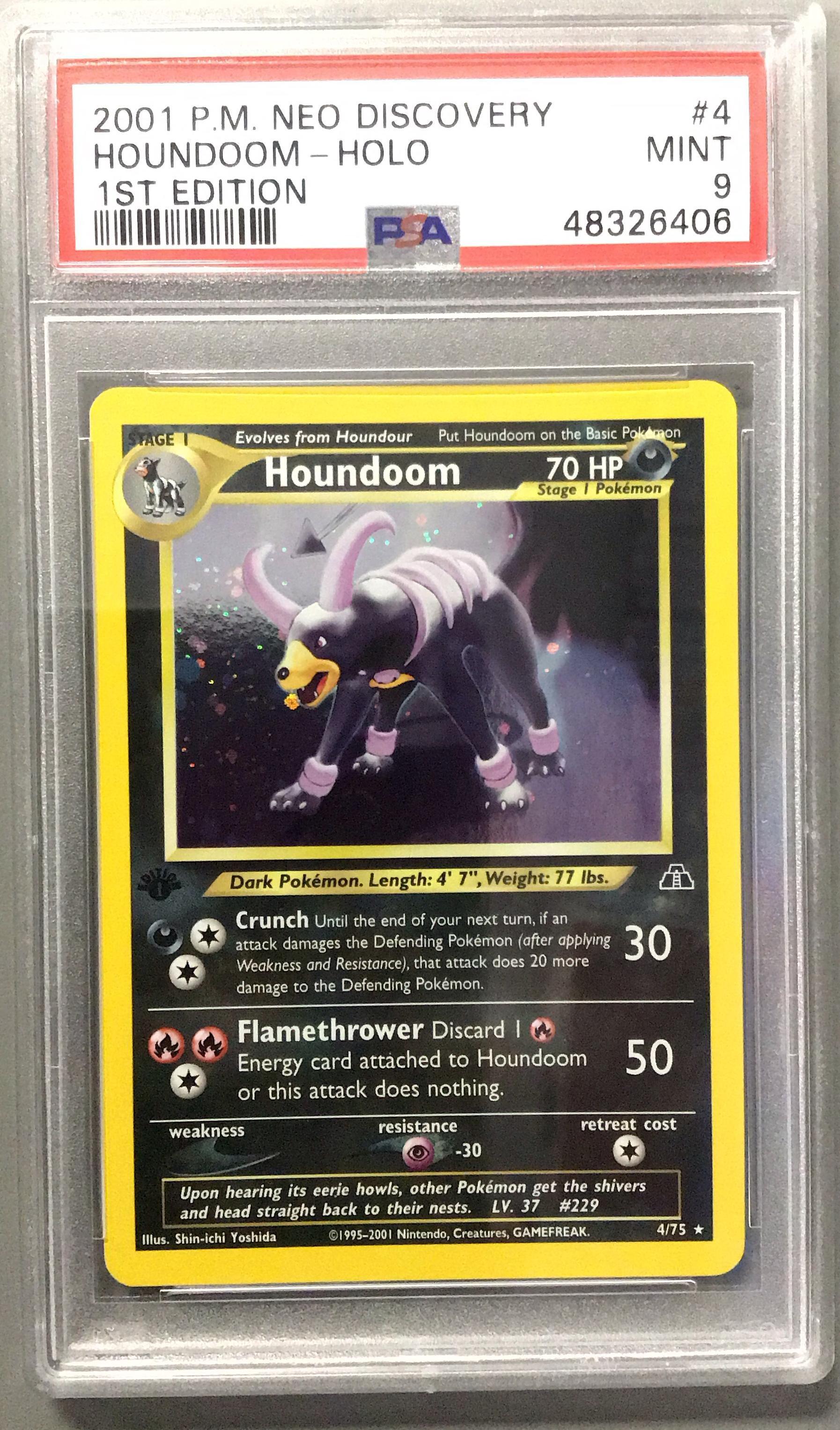 2001 Pokemon Neo Discovery 4 Houndoom-holo 1st Edition PSA 9 Graded Card |  GameStop