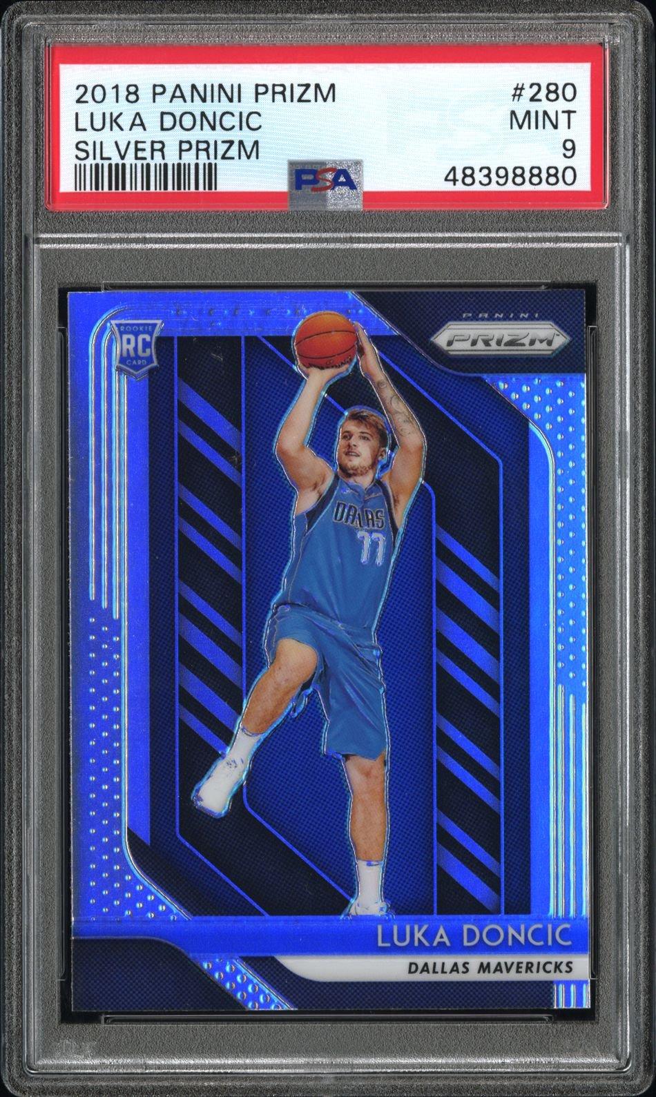 2018 Panini Prizm 280 Luka Doncic Silver Prizm PSA 9 Graded Card