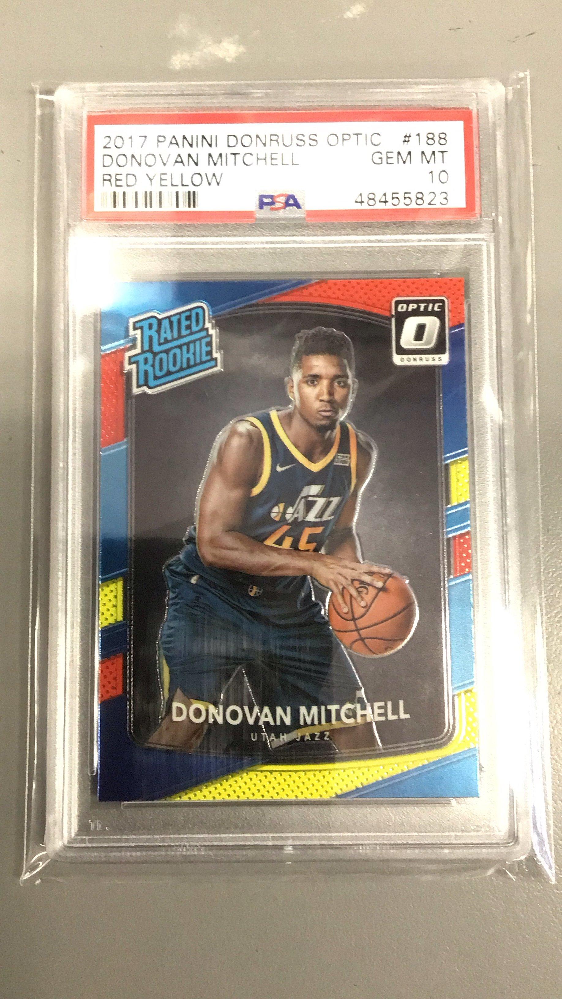 2017 Panini Donruss Optic 188 Donovan Mitchell Red/yellow PSA 10