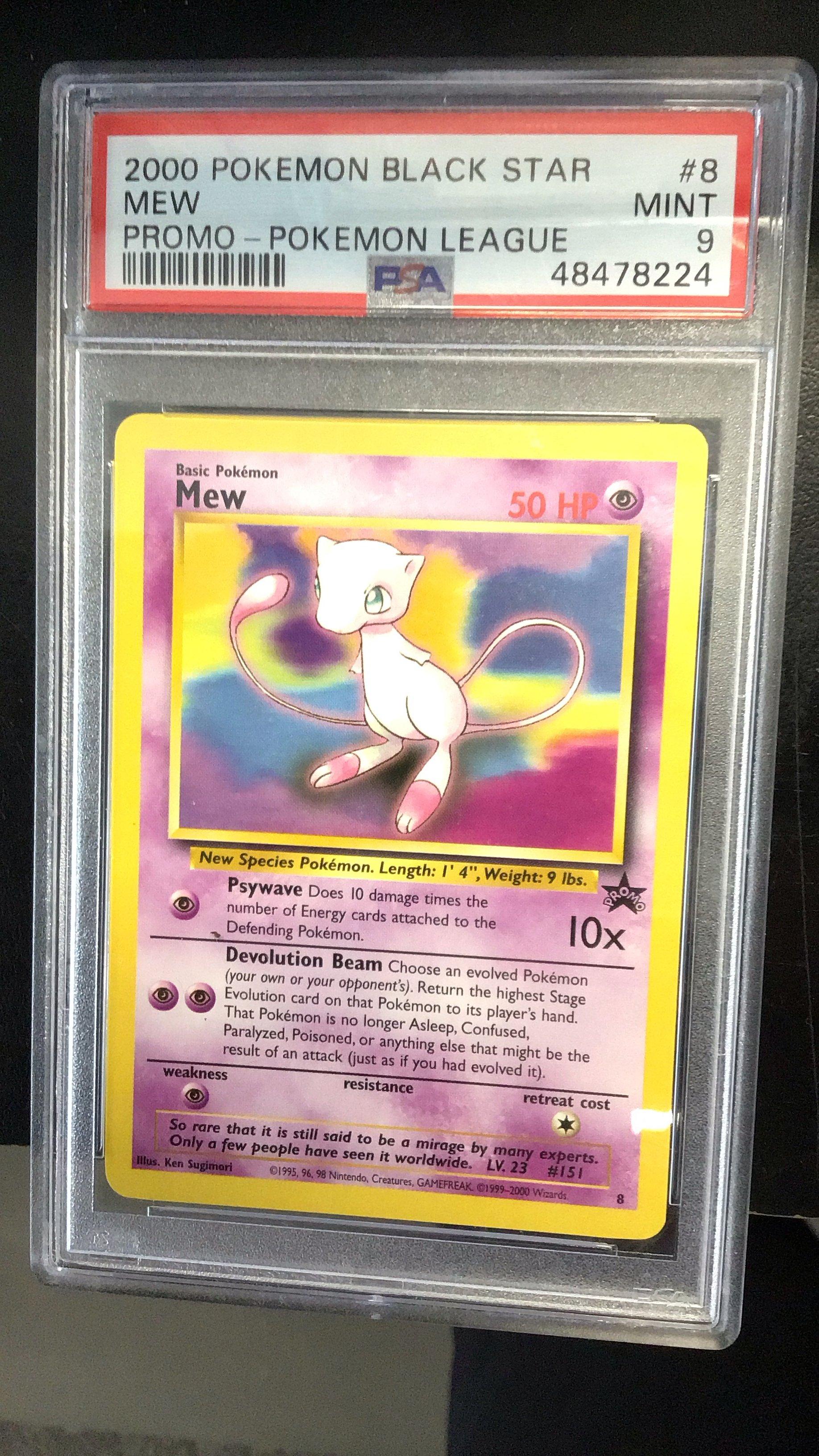 2000 Pokemon Promo Black Star 8 Mew Pokemon League PSA 9 Graded