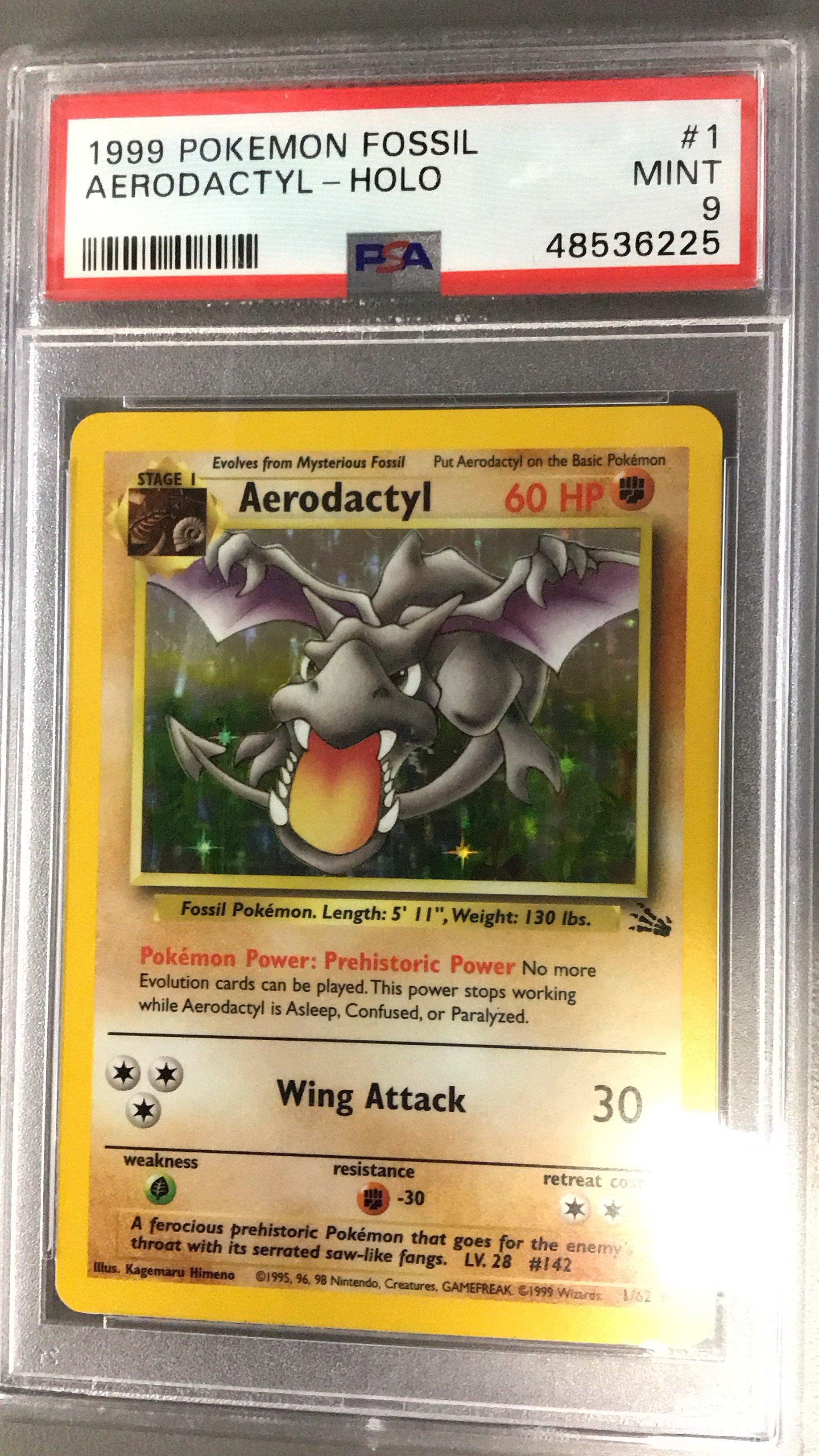 1999 Pokemon Fossil 1 Aerodactyl-holo PSA 9