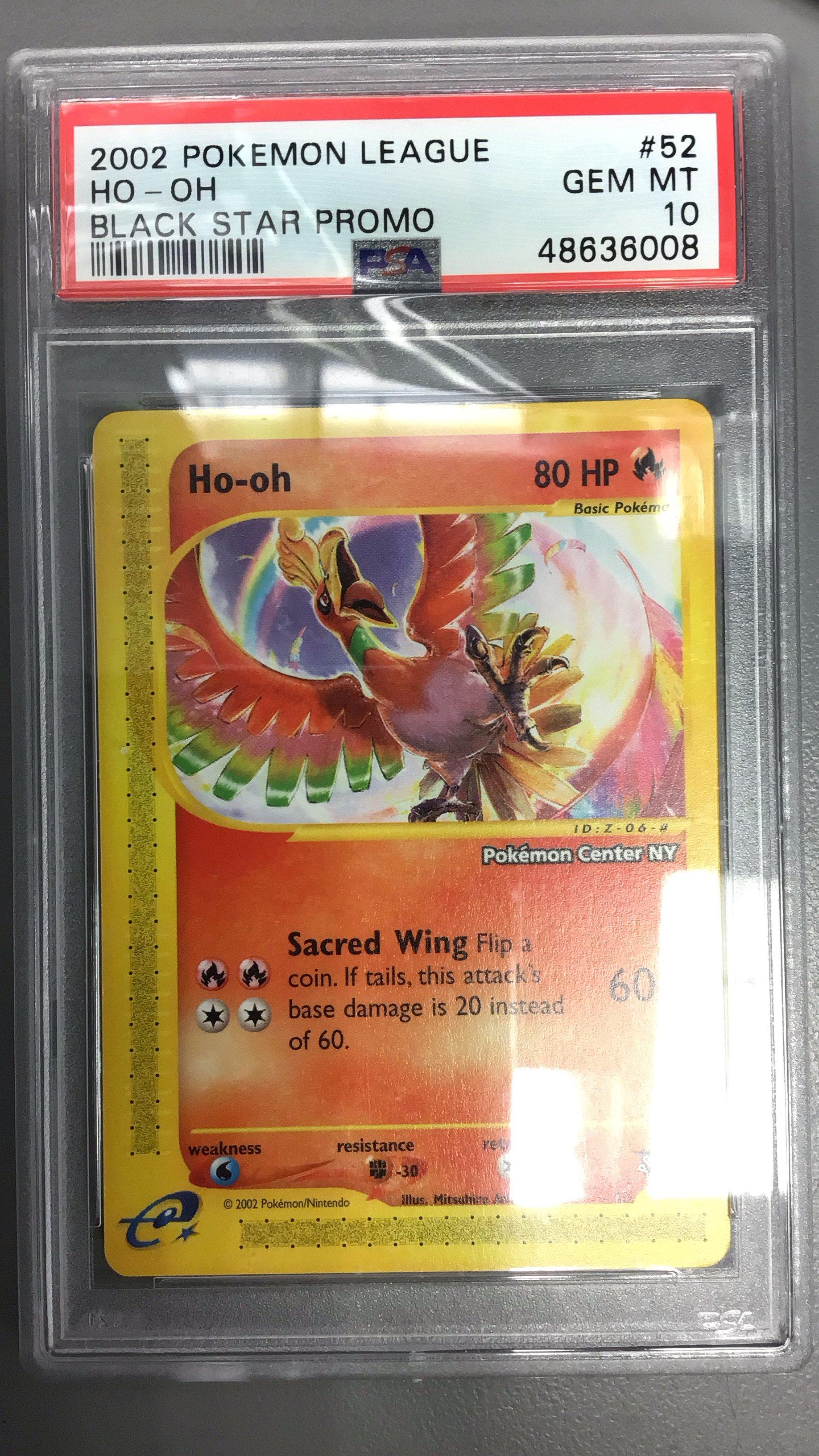 2002 Pokemon League Promo Black Star 52 Ho-oh Pokemon Center Ny