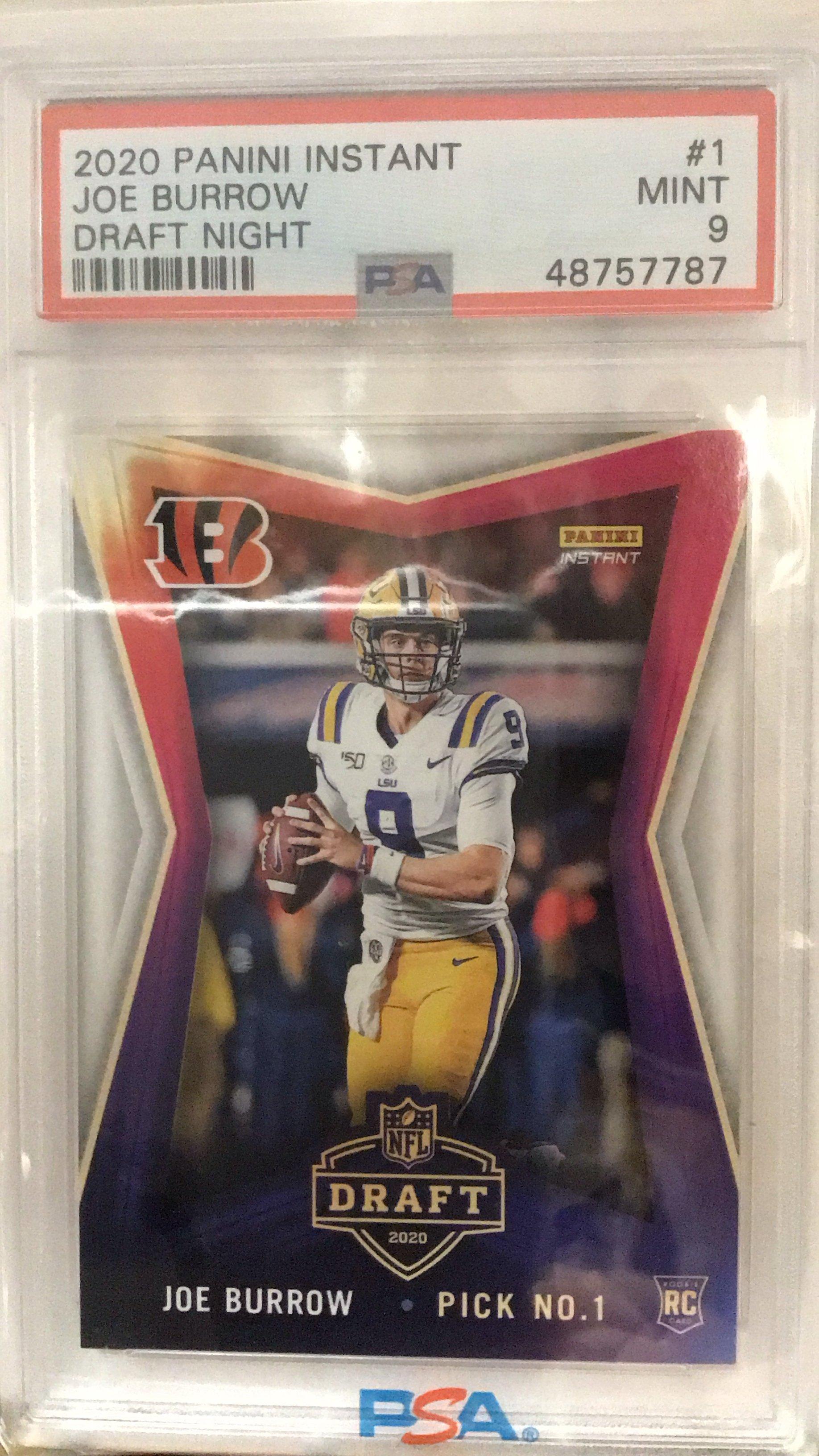 2020 Panini Instant Draft Night 1 Joe Burrow PSA 9