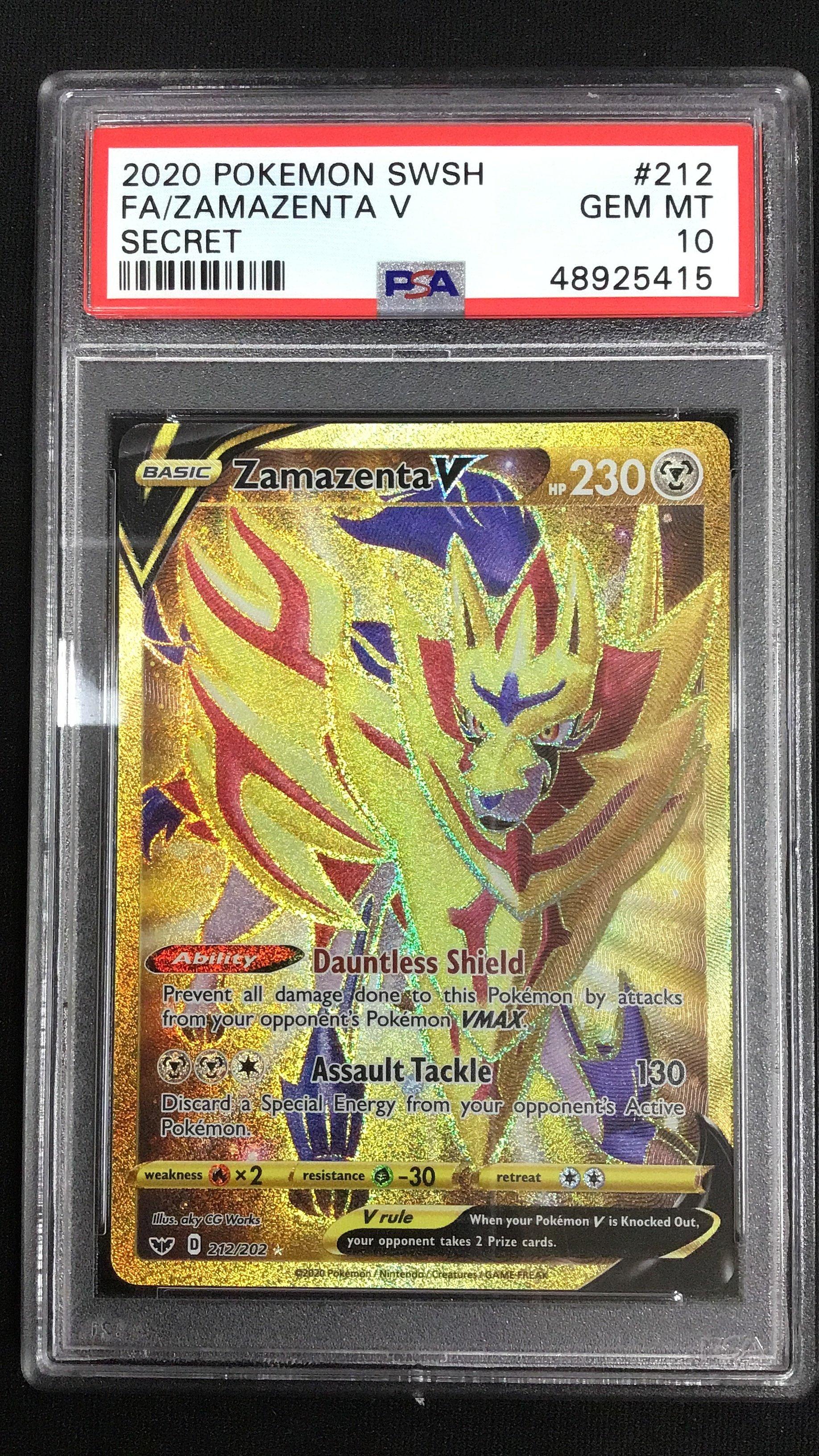 2020 Pokemon Sword & Shield 212 Full Art/zamazenta V Secret PSA 10