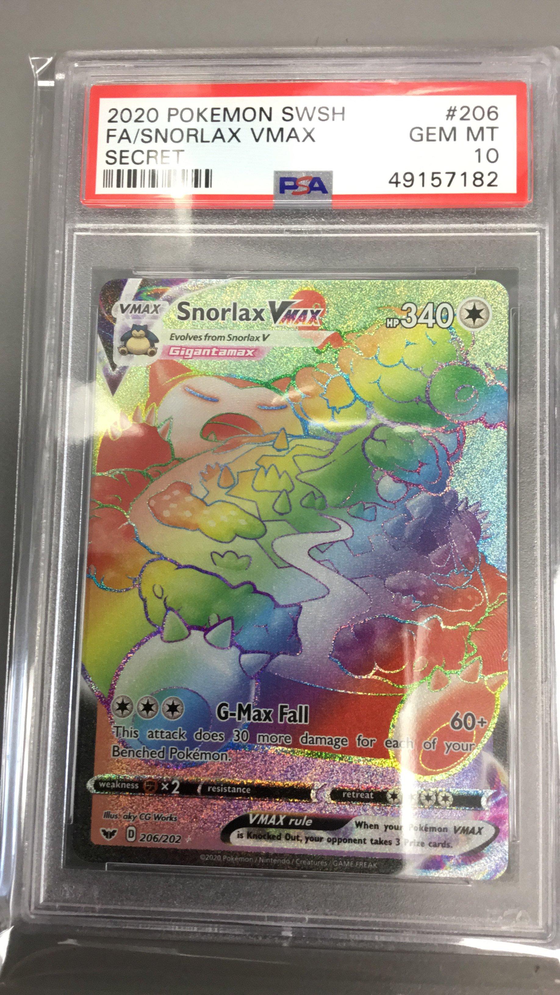 2020 Pokemon Sword & Shield 206 Full Art/snorlax Vmax Secret PSA 10 Graded  Card | GameStop