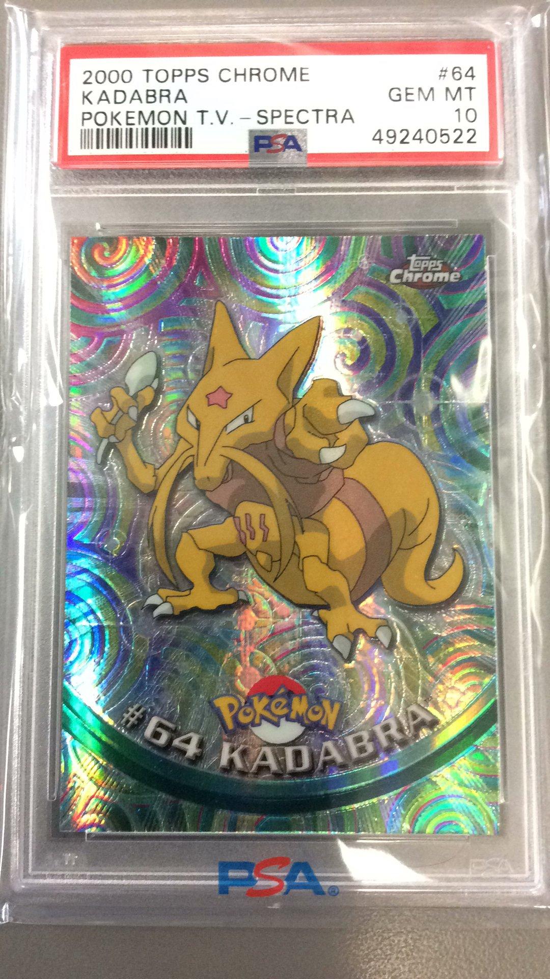 2000 Topps Chrome Pokemon T.v. 64 Kadabra Spectra PSA 10 Graded
