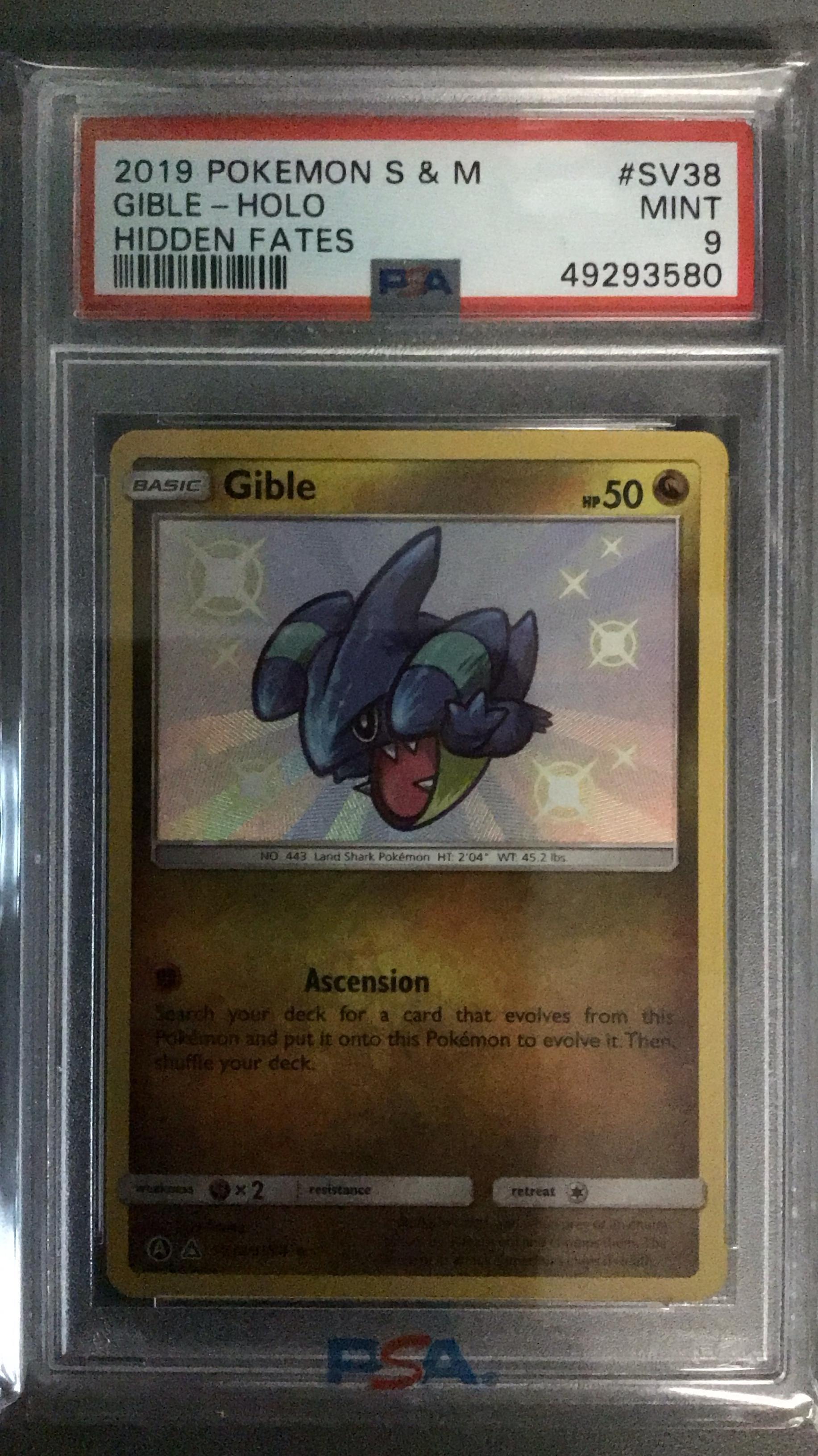 2019 Pokemon Sun & Moon Hidden Fates Sv38 Gible-holo PSA 9 Graded Card |  GameStop