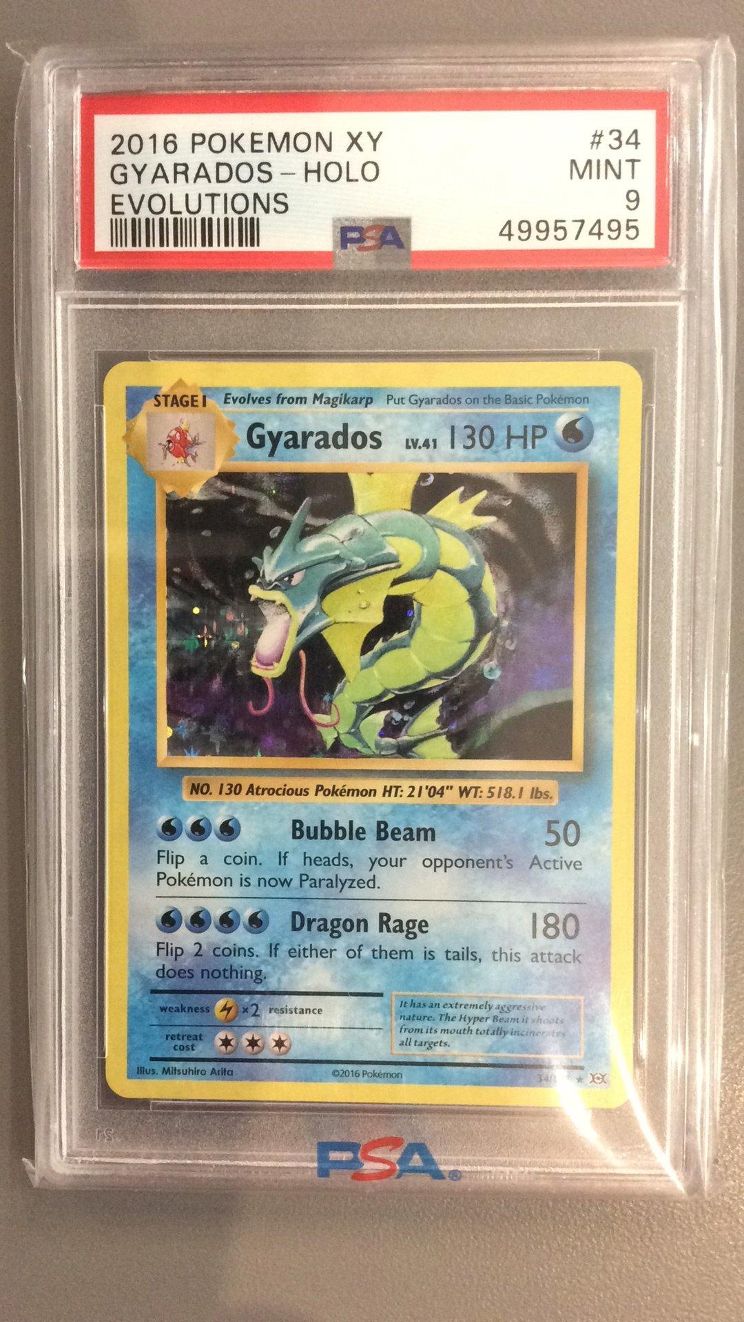 2016 Pokemon Xy Evolutions 34 Gyarados PSA