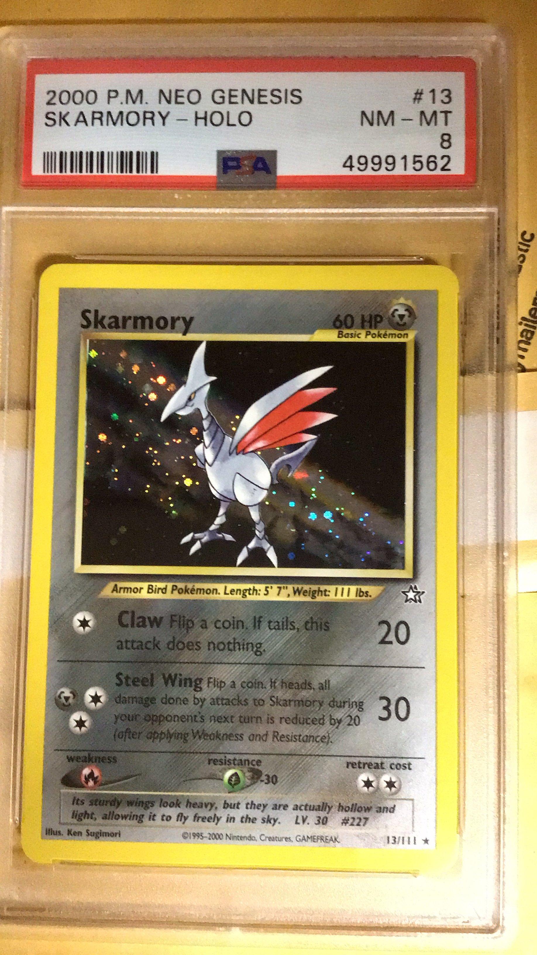 2000 Pokemon Neo Genesis 13 Skarmory-holo PSA 8