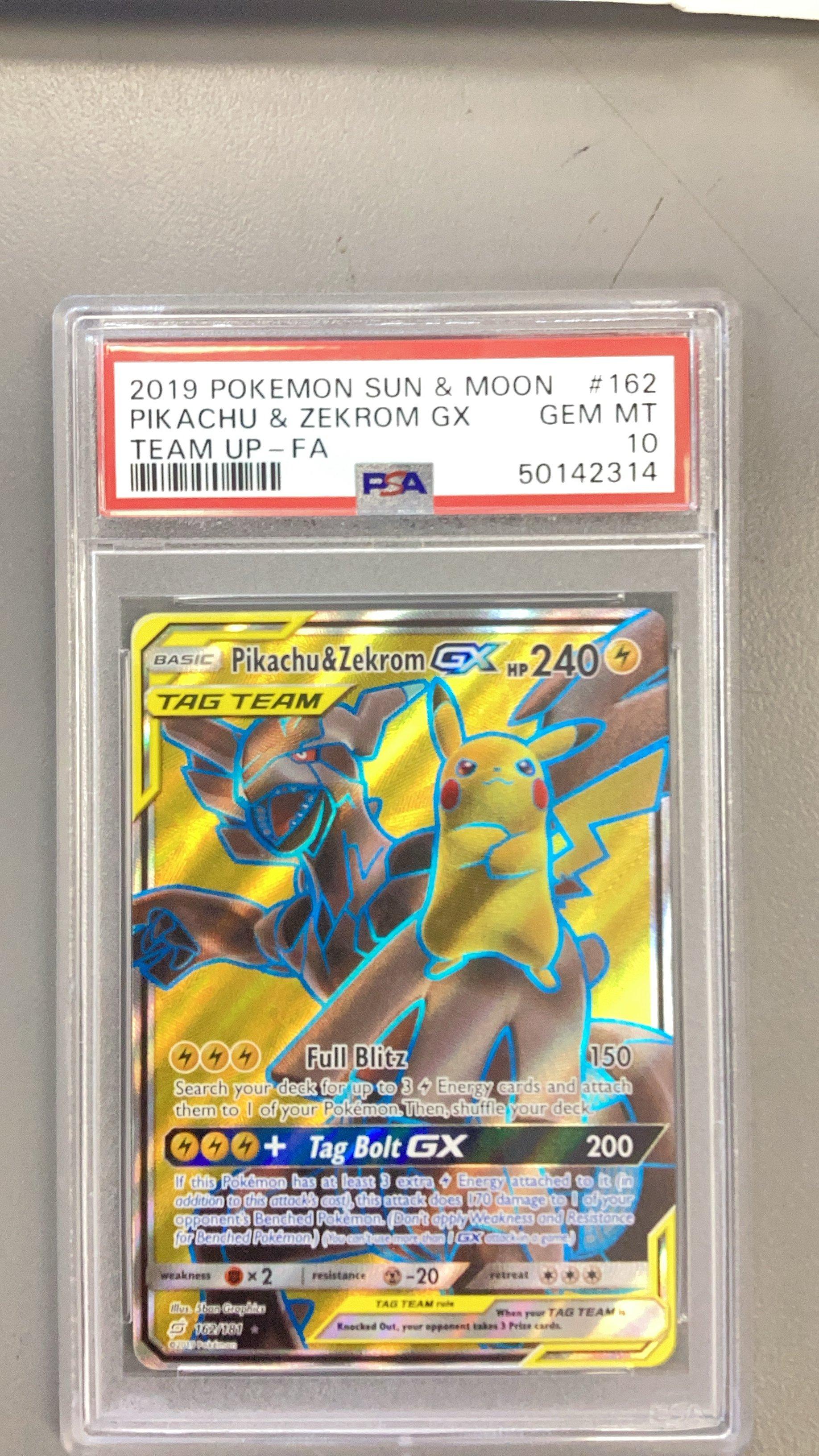 2019 Pokemon Sun & Moon Team Up 162 Full Art/pikachu & Zekrom Gx
