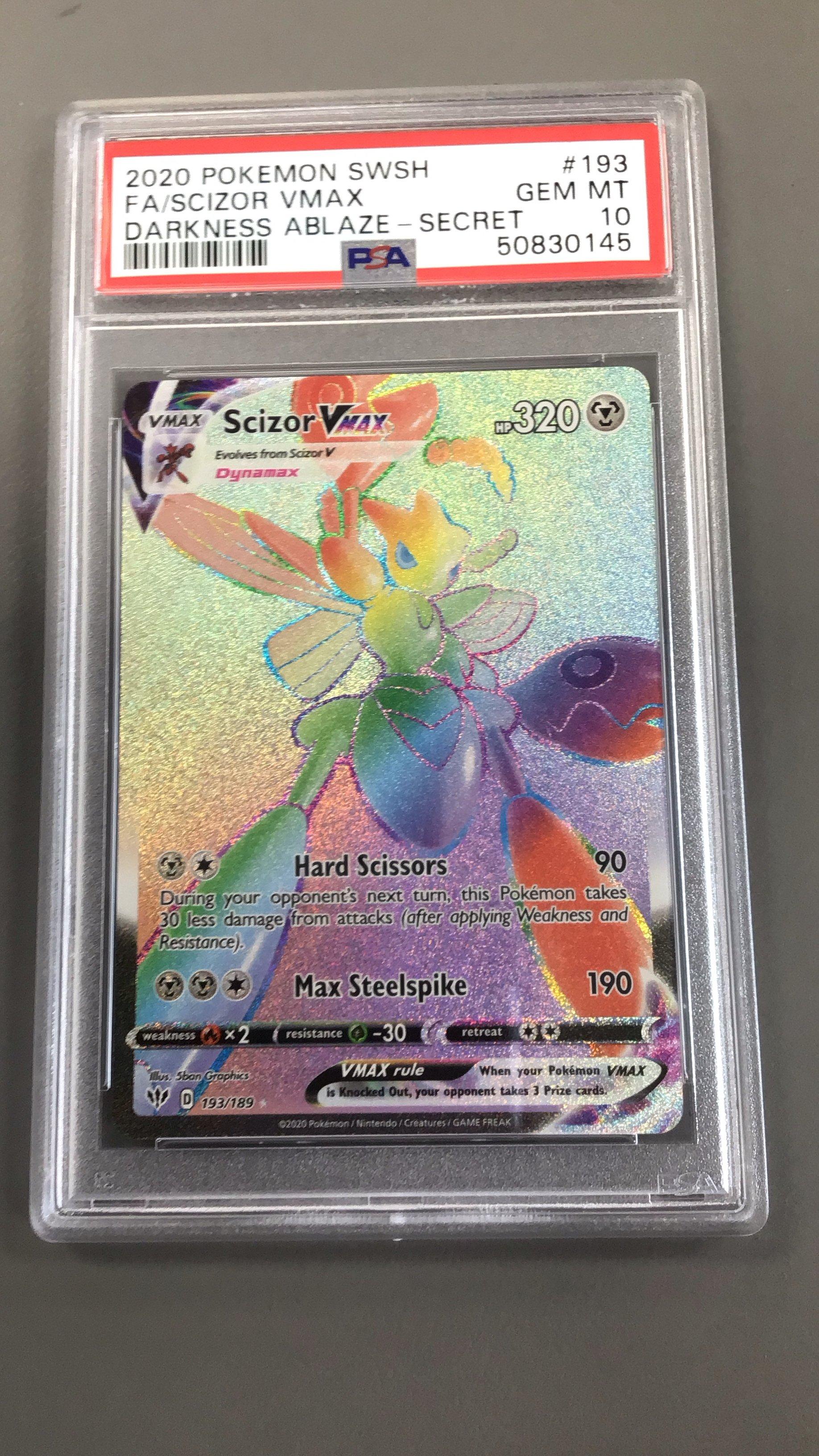 2020 Pokemon Sword & Shield Darkness Ablaze 193 Full Art/scizor Vmax Secret PSA