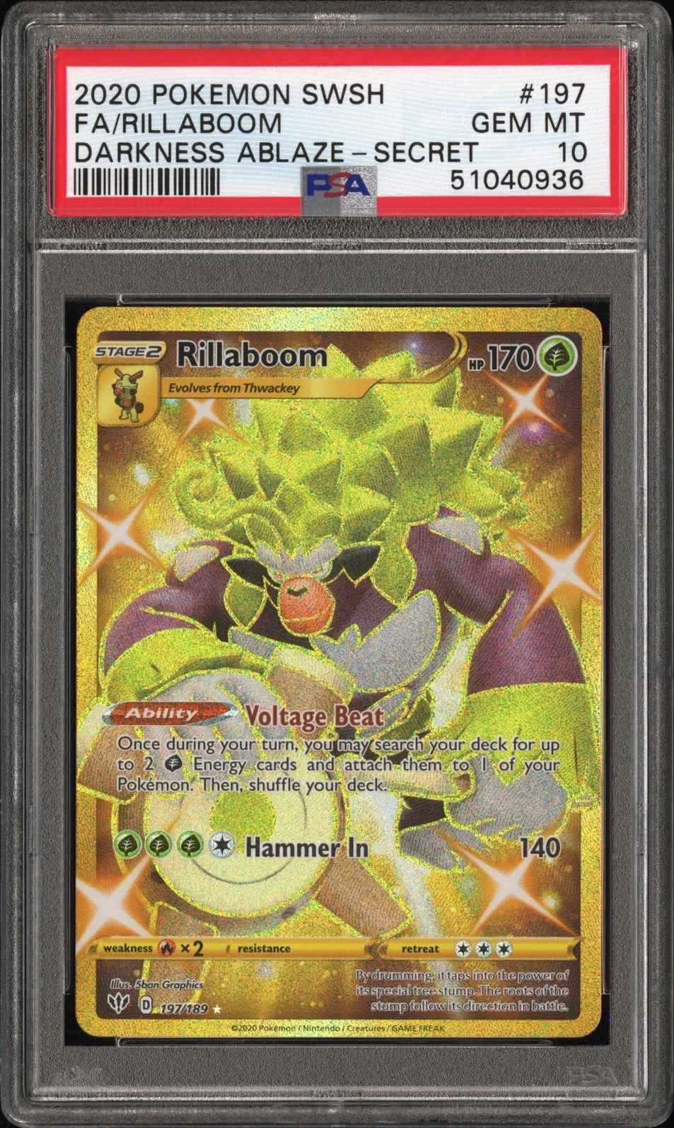 2020 Pokemon Sword & Shield Darkness Ablaze 197 Full Art/rillaboom