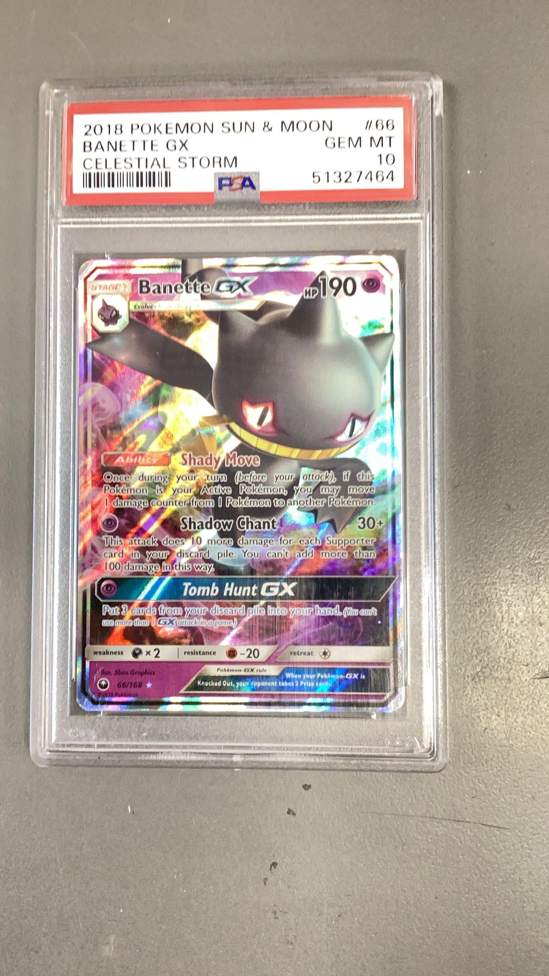 2018 Pokemon Sun & Moon Celestial Storm 66 Banette Gx PSA