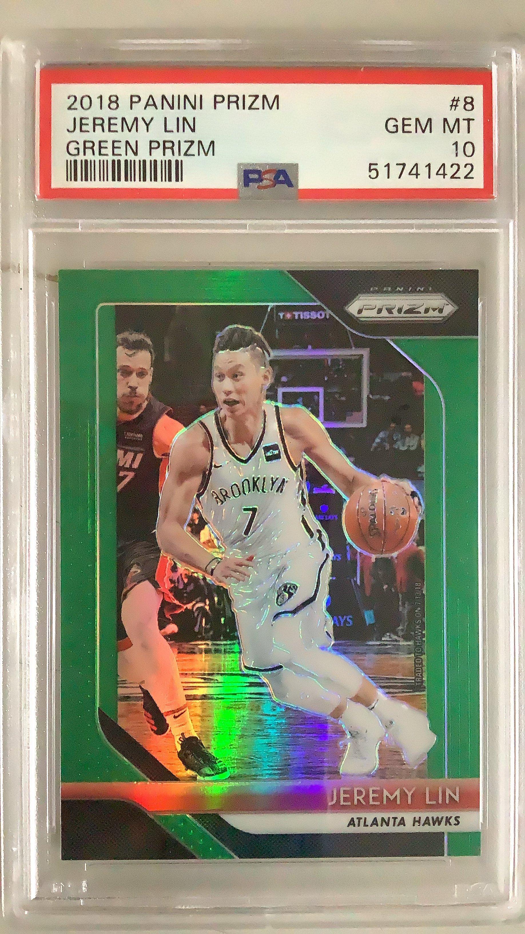 2018 Panini Prizm 8 Jeremy Lin Green Prizm PSA 10