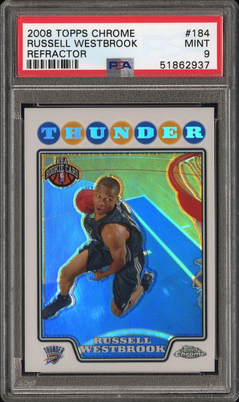 2008 Topps Chrome 184 Russell Westbrook Refractor PSA 9