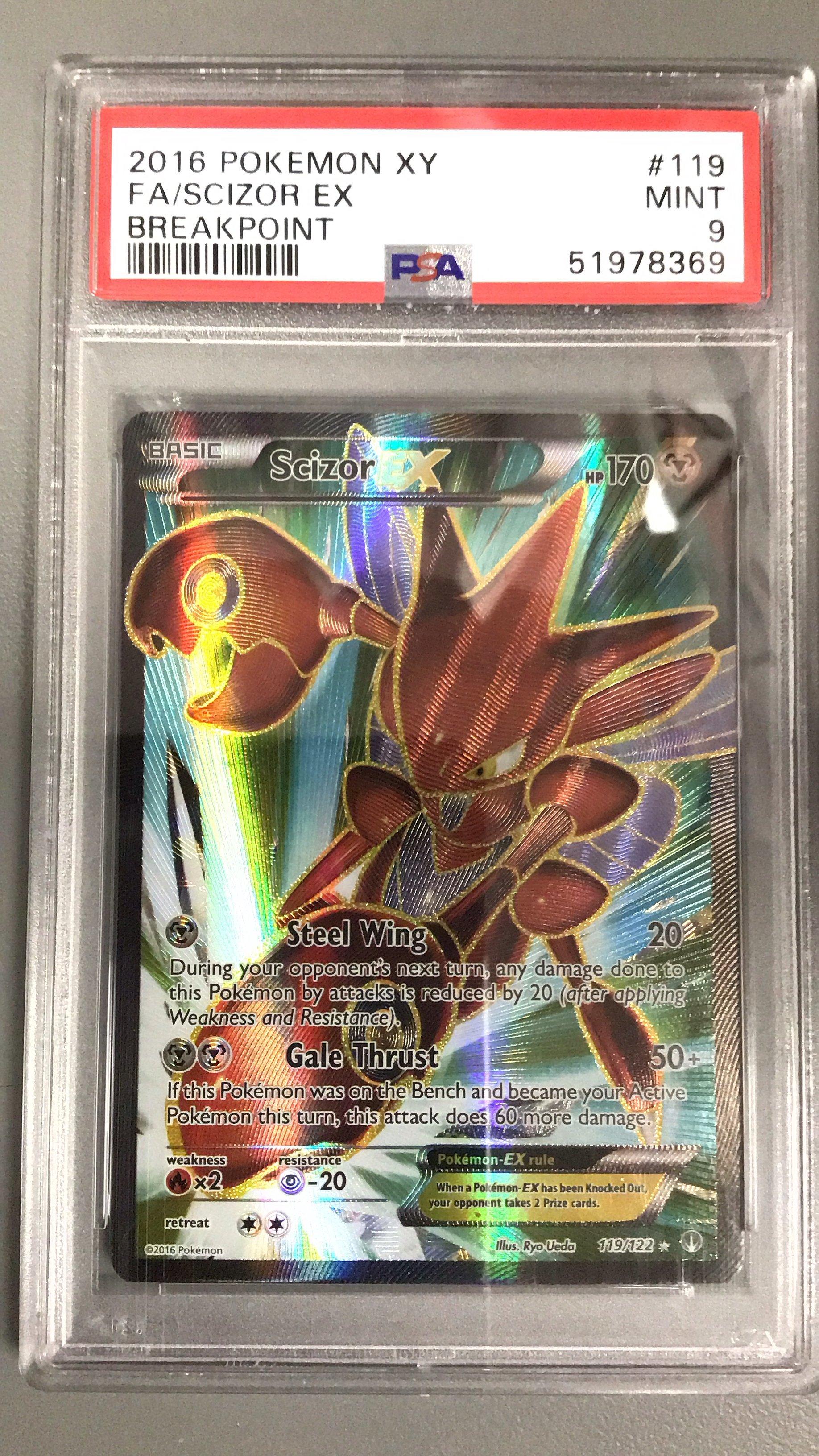 2016 Pokemon Xy Breakpoint 119 Full Art/scizor Ex PSA
