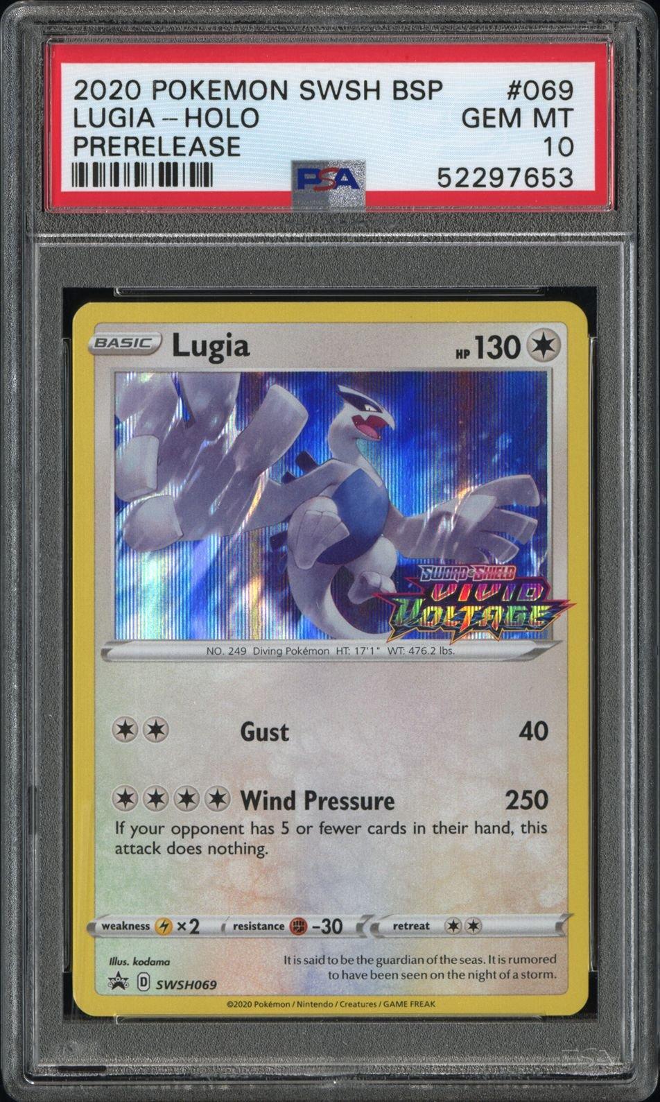2020 Pokemon Swsh Black Star Promo 069 Lugia-holo Prerelease PSA