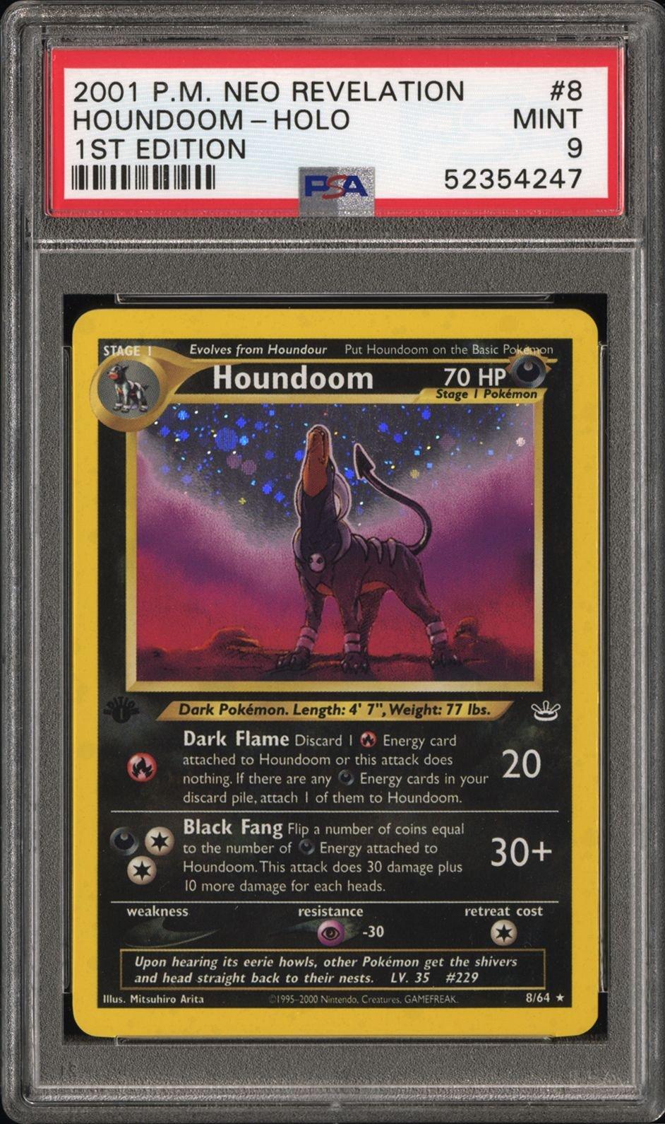 2001 Pokemon Neo Revelation 1st Edition 8 Houndoom-holo PSA 9