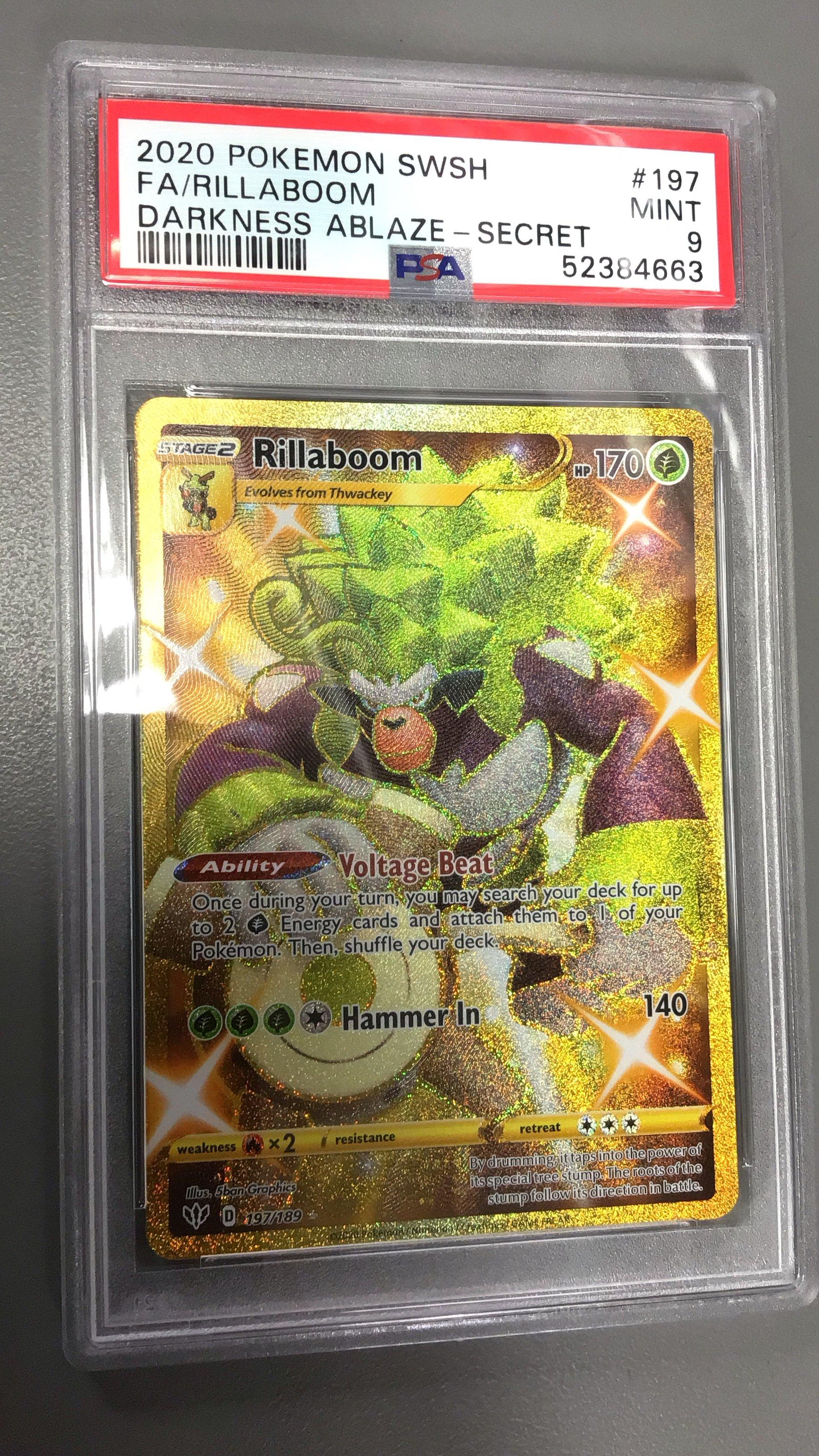 2020 Pokemon Sword & Shield Darkness Ablaze 197 Full Art/rillaboom Secret PSA