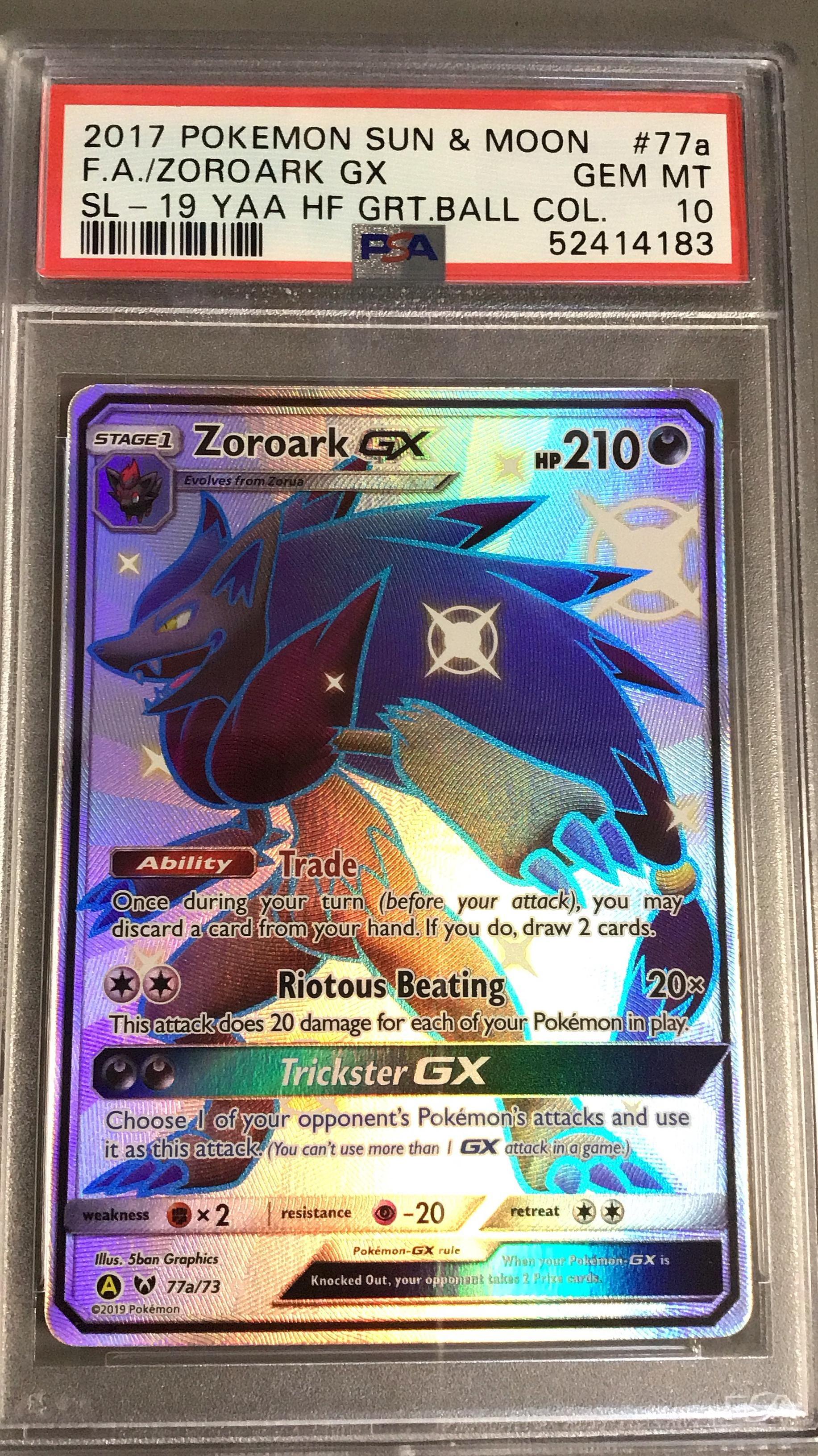 2017 Pokemon Sun & Moon Shining Legends 77a Full Art/zoroark Gx
