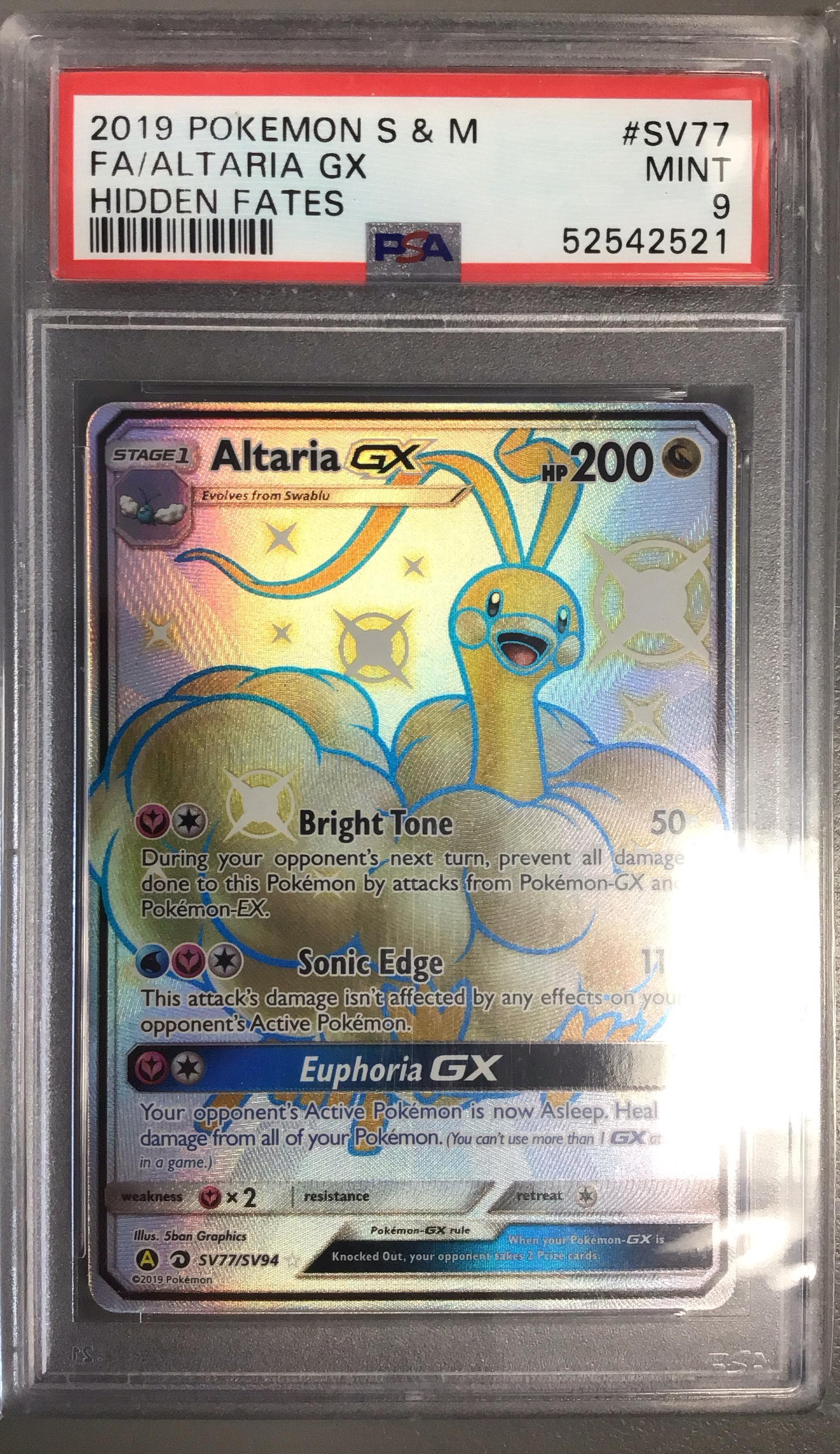 2019 Pokemon Sun & Moon Hidden Fates #SV77 Full Art/altaria Gx PSA 9 -  The Pokemon Company International