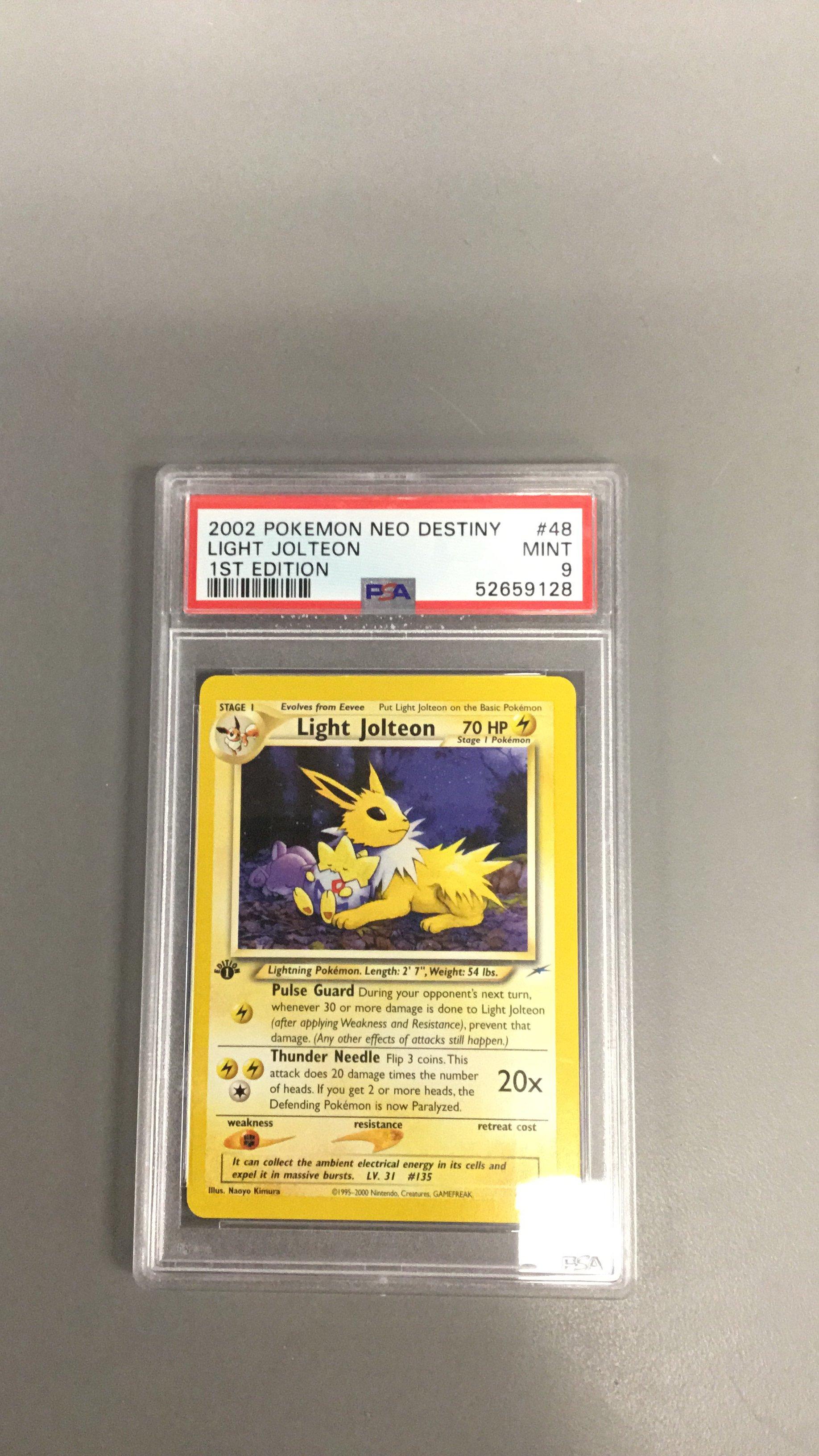 2002 Pokemon Neo Destiny 48 Light Jolteon 1st Edition PSA 9 Graded