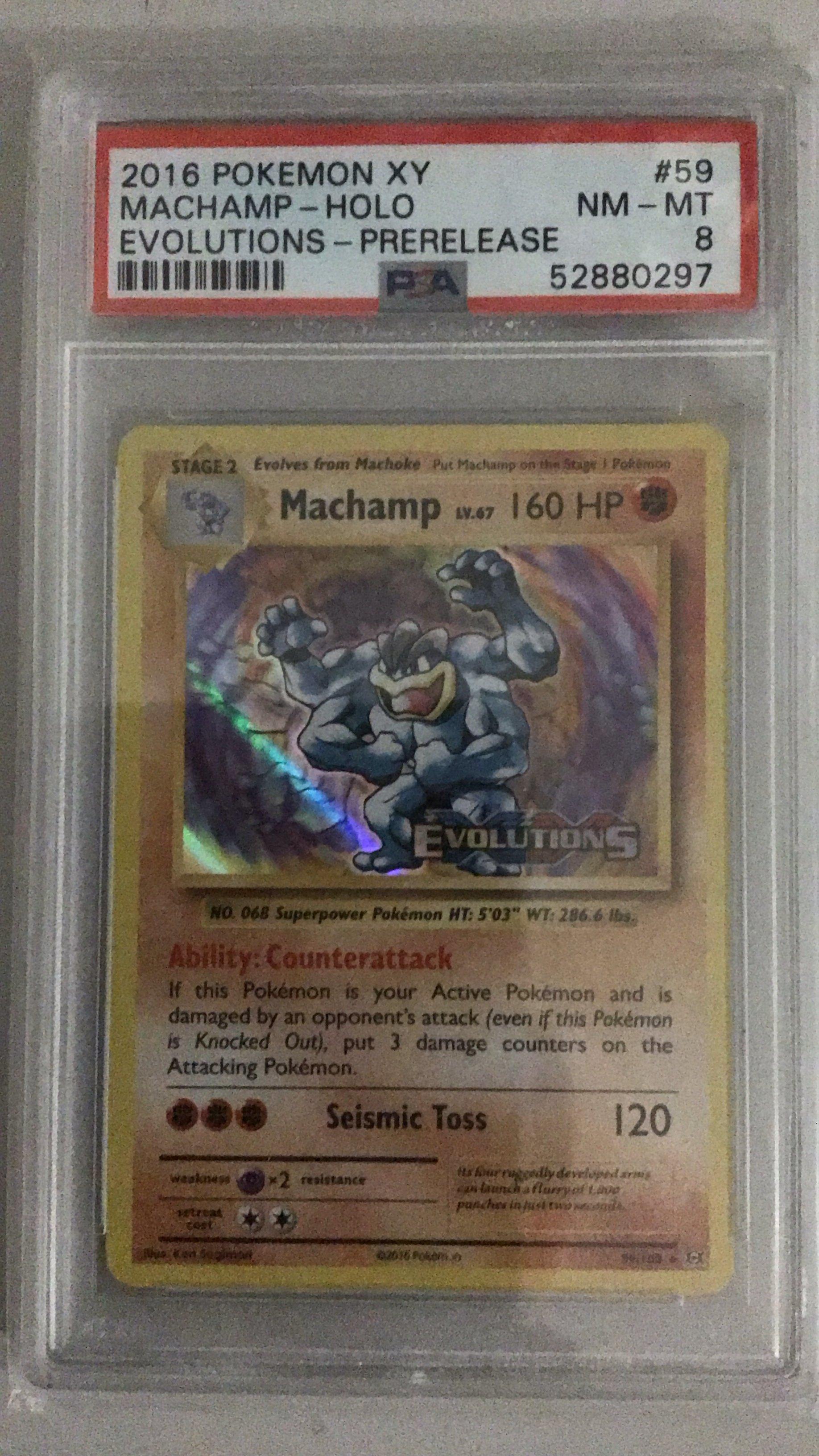 2016 Pokemon Xy Evolutions 59 Machamp-holo Prerelease PSA 8 Graded
