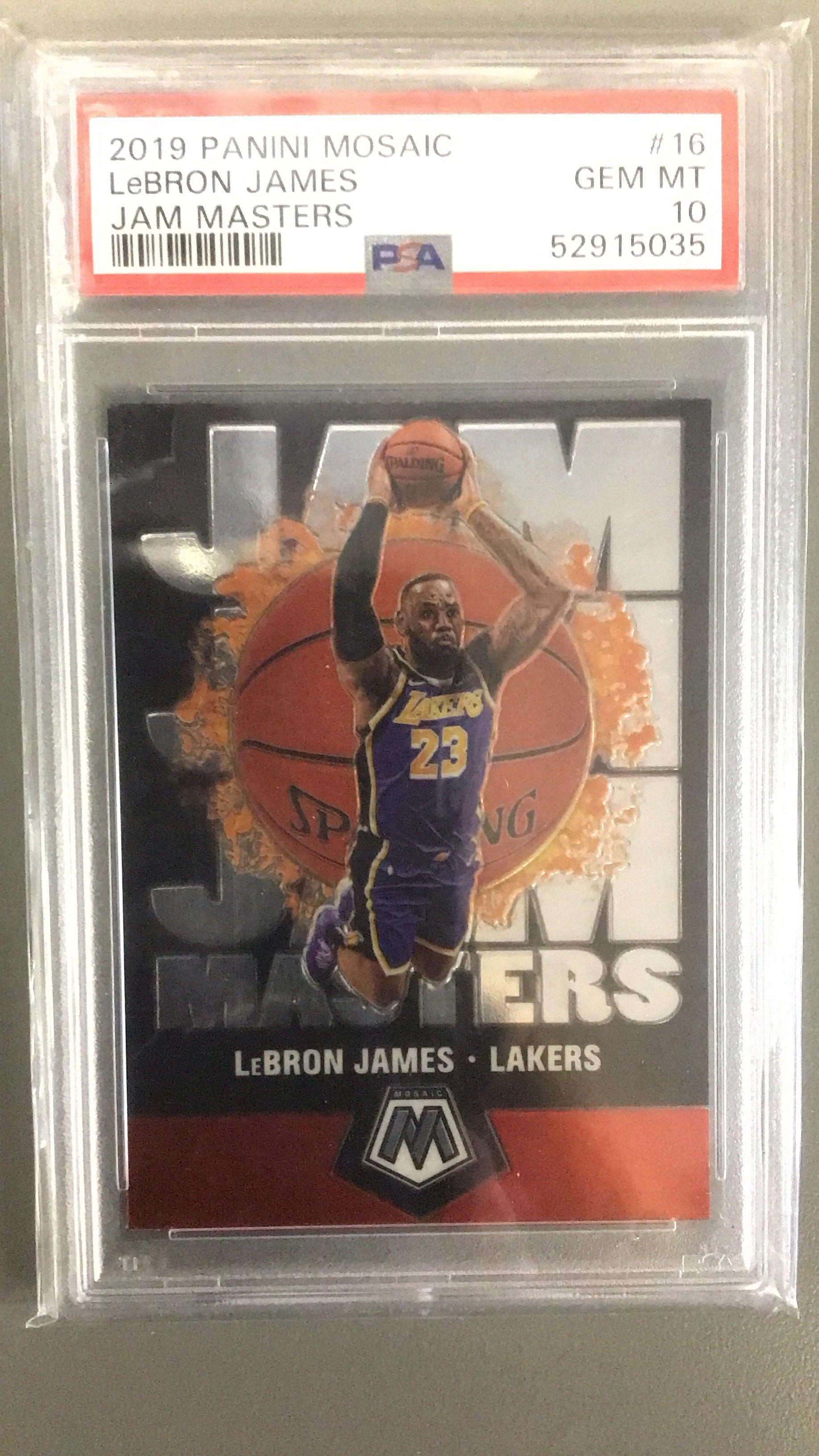 2019 Panini Mosaic Jam Masters 16 Lebron James PSA 10 Graded Card 