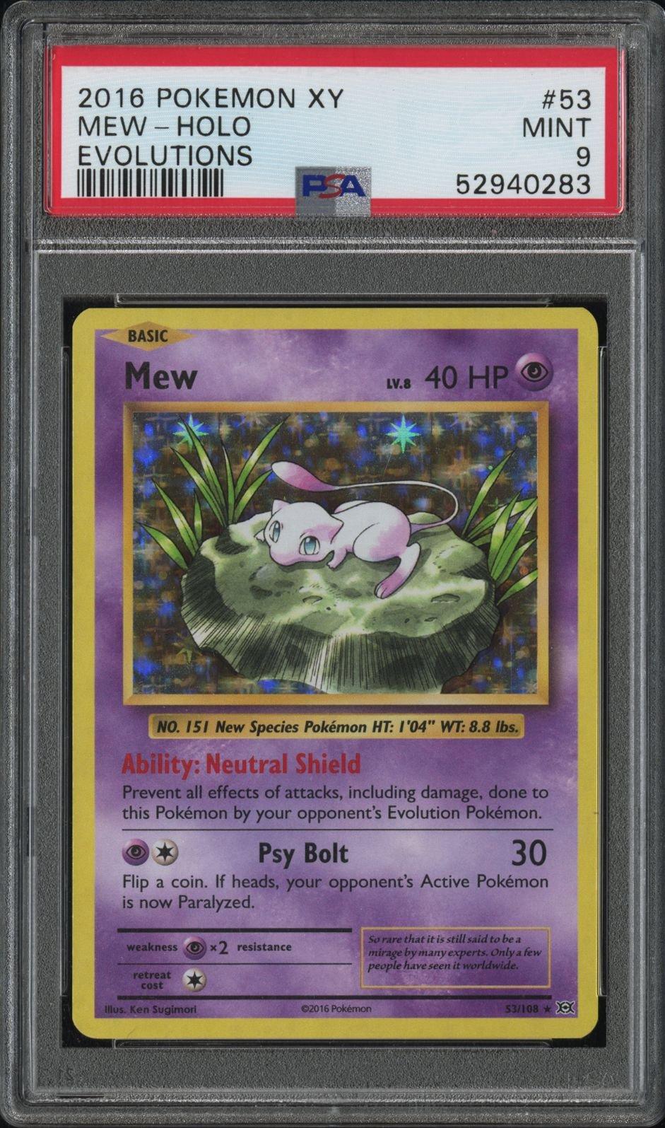 2016 Pokemon Xy Evolutions 53 Mew-holo PSA 9 Graded Card | GameStop