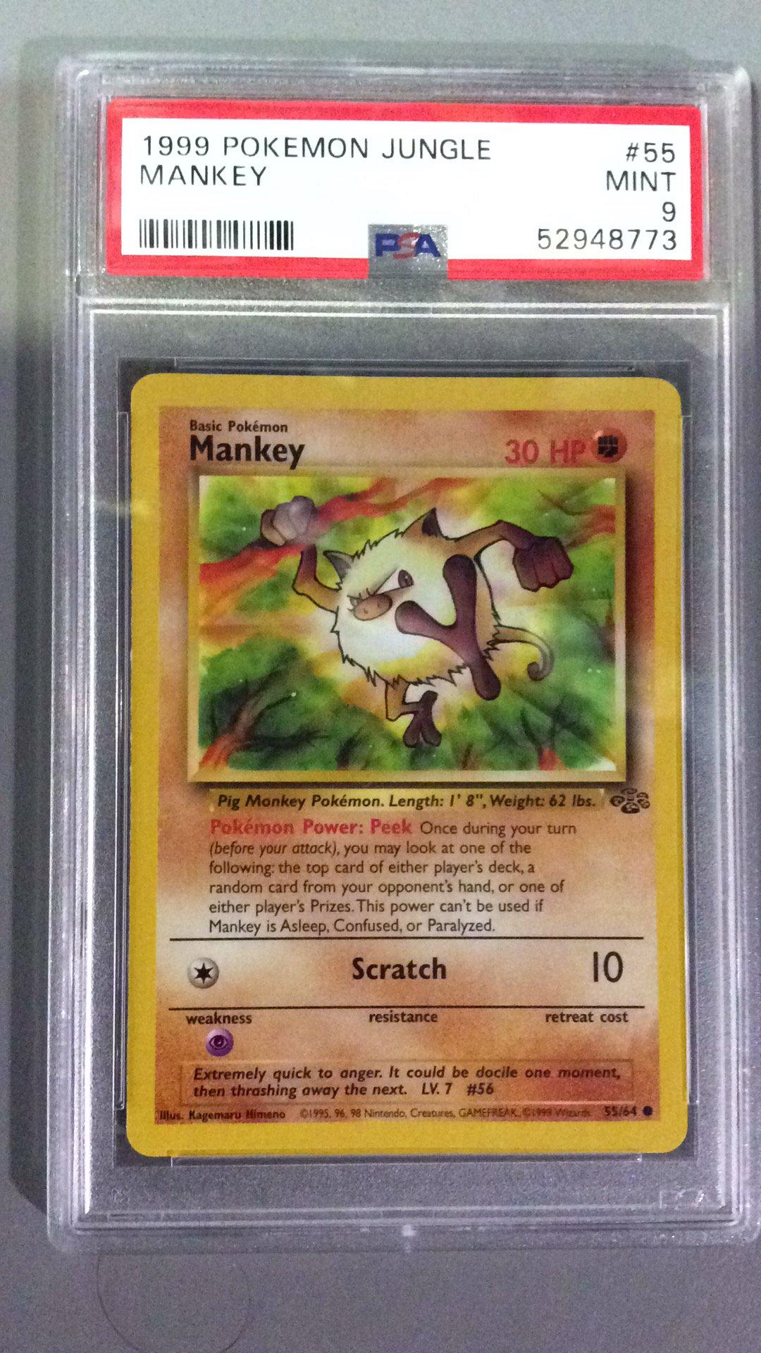 1999 Pokemon Jungle 55 Mankey PSA